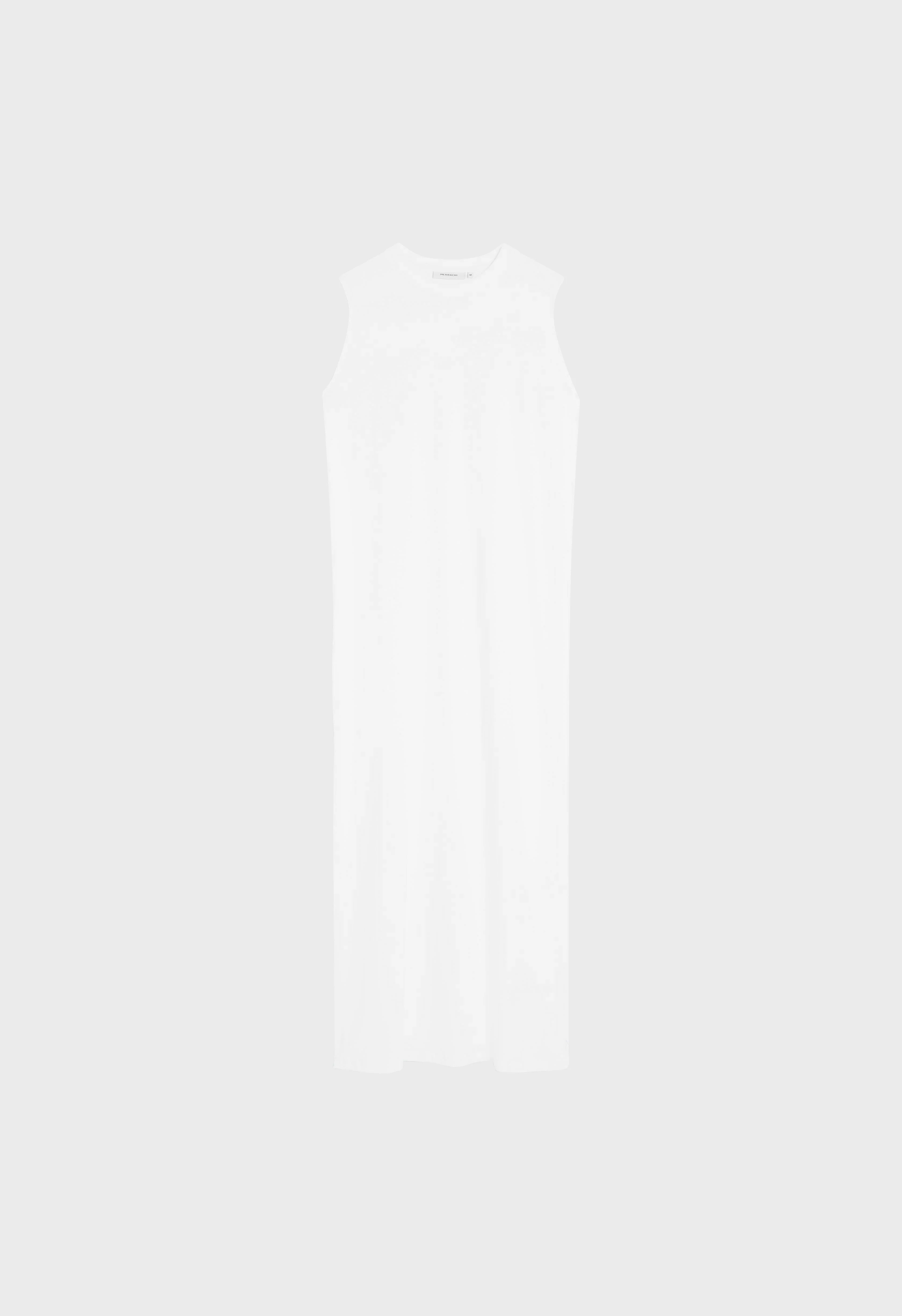 Cotton Sleeveless Dress | White - Image 3
