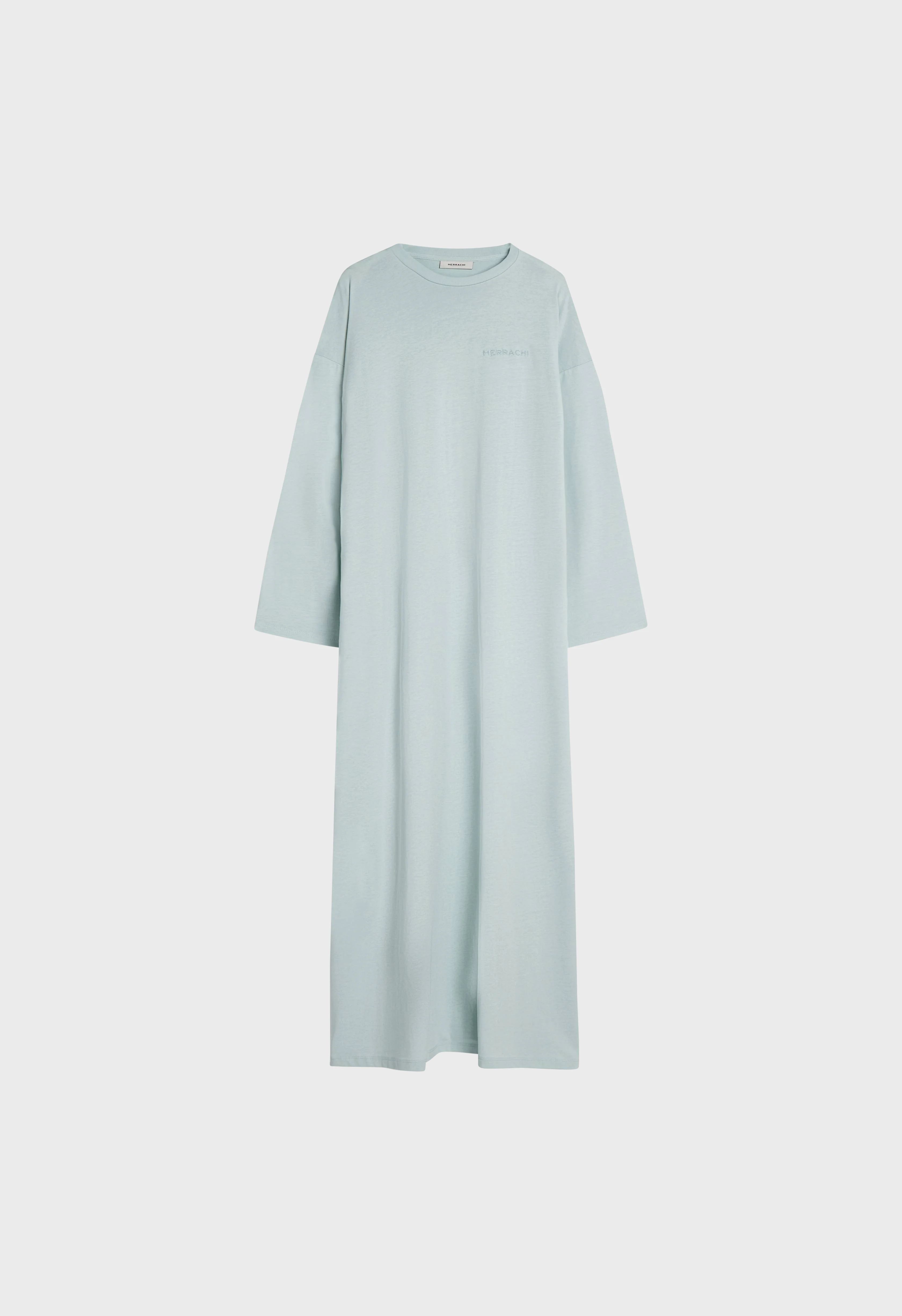 Cotton Tee Dress | Light Blue - Image 3
