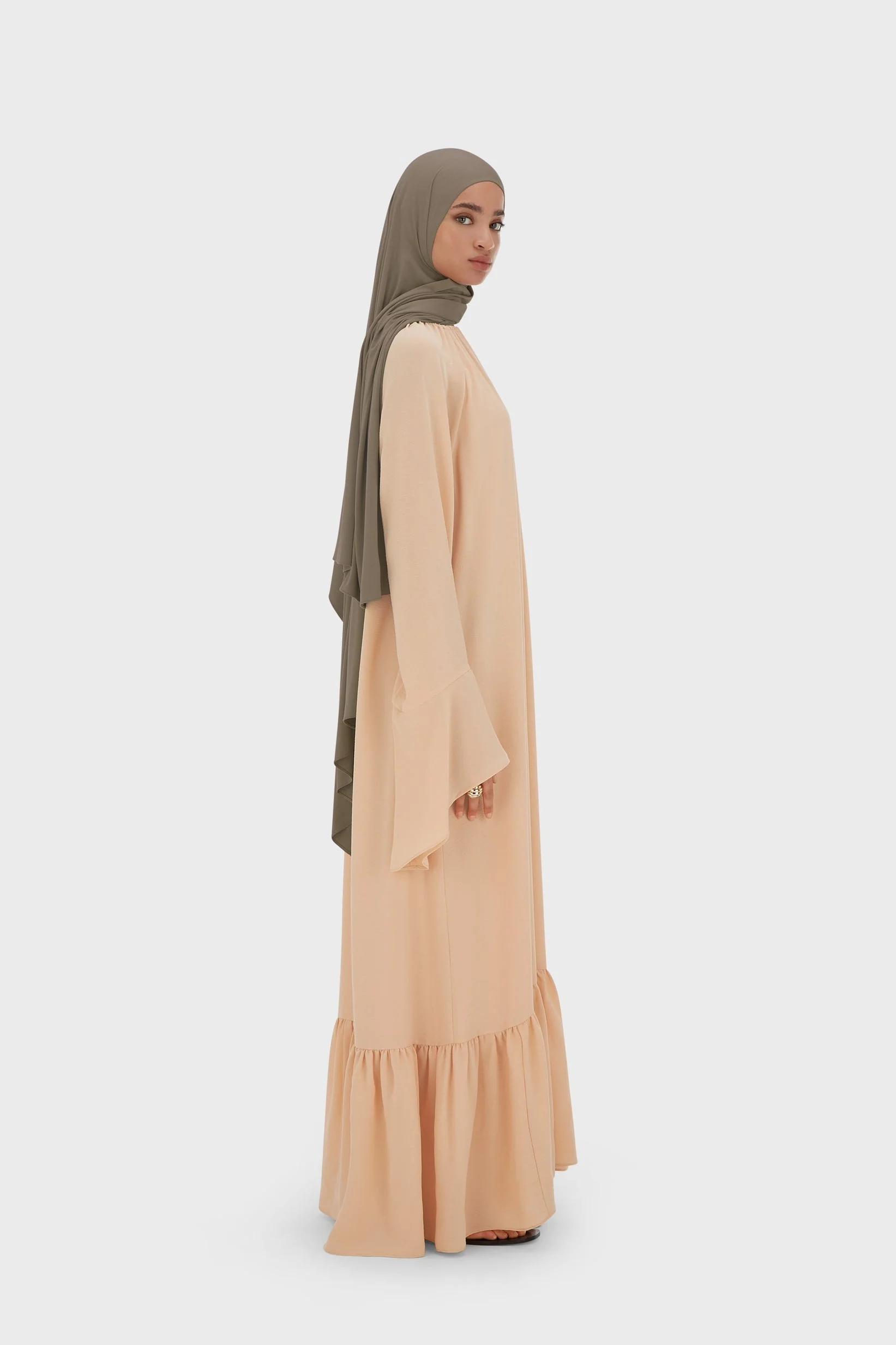 Crepe Dress | Beige Rose - Image 2