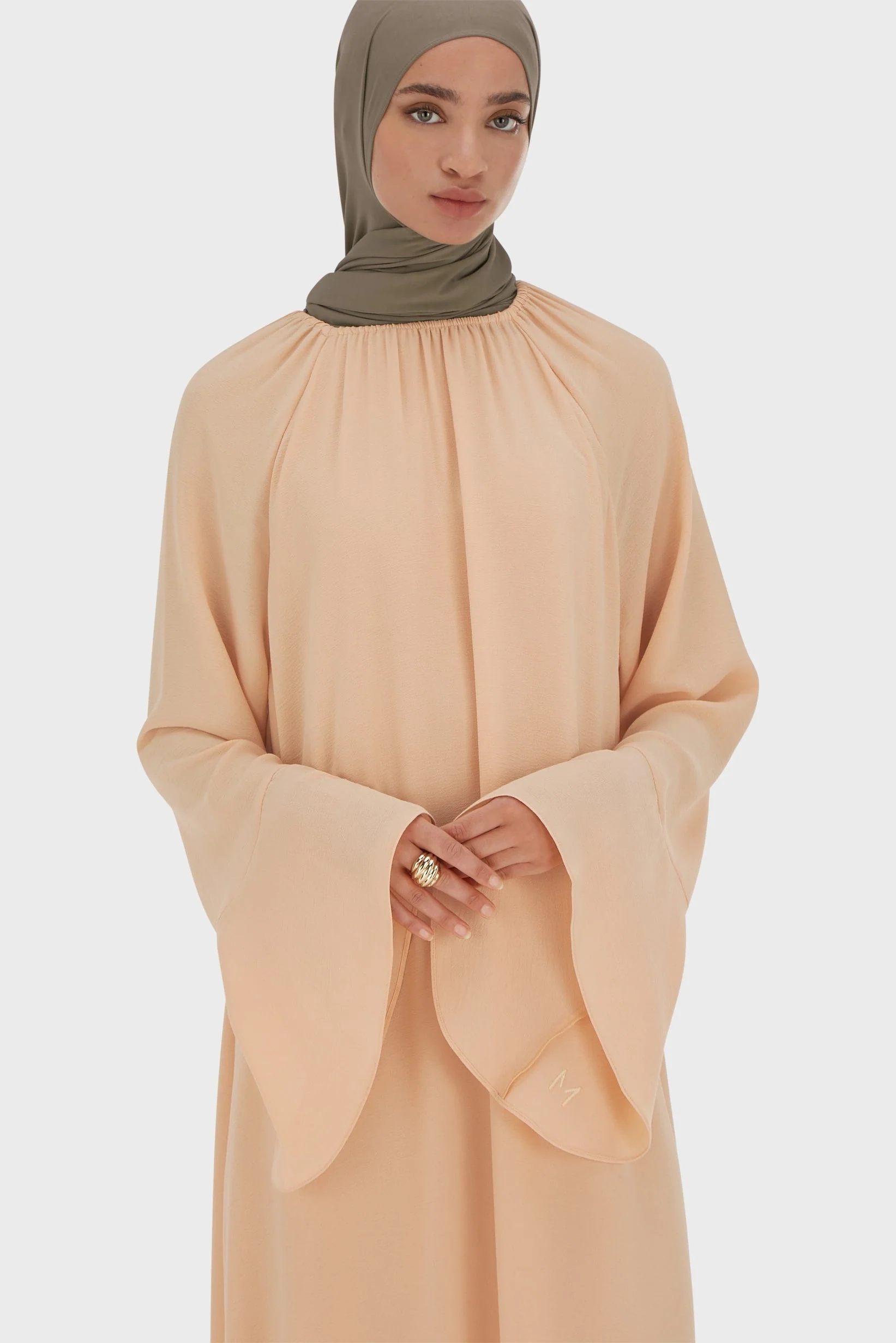 Crepe Dress | Beige Rose - Image 3