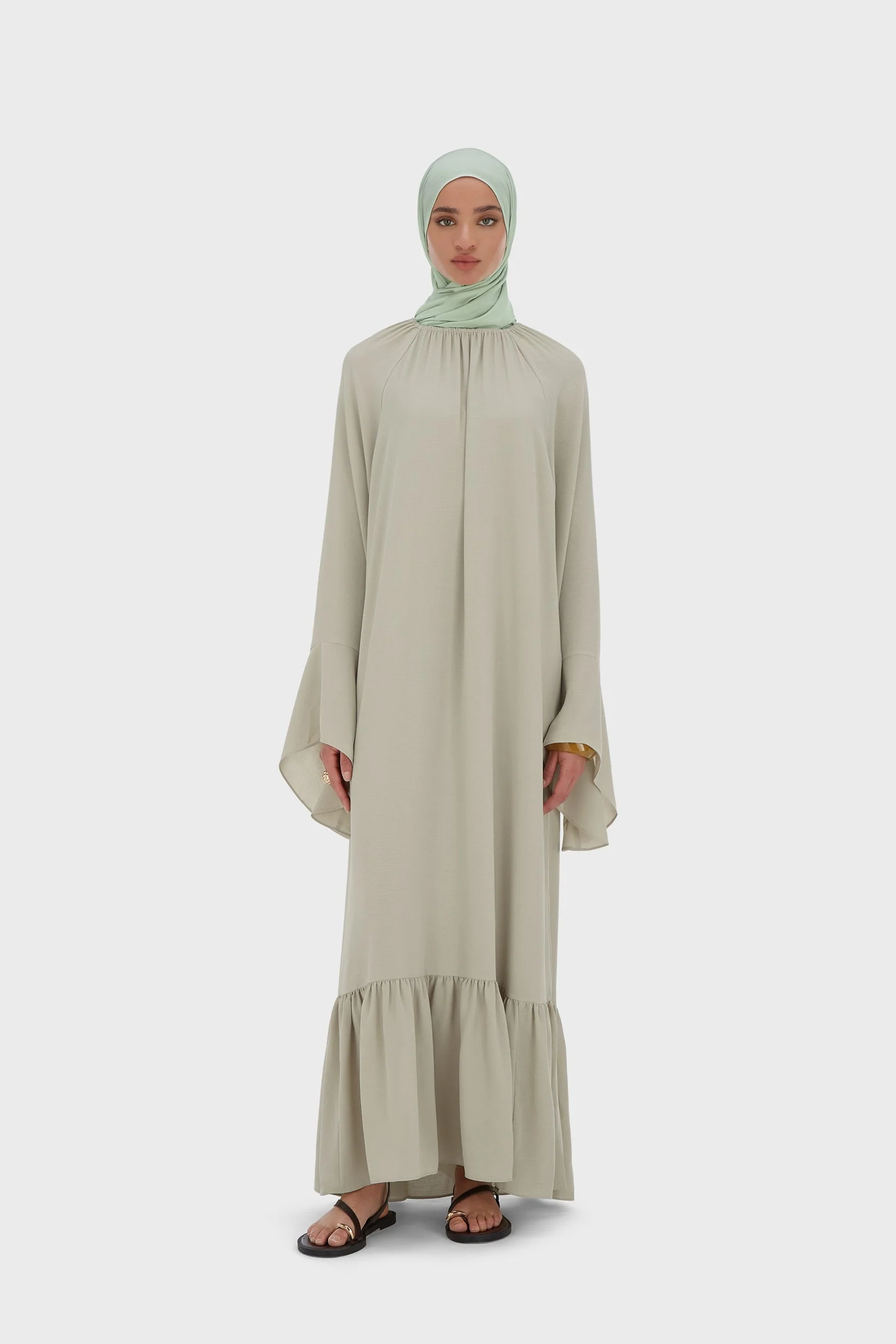 Crepe Dress | Moss Gray