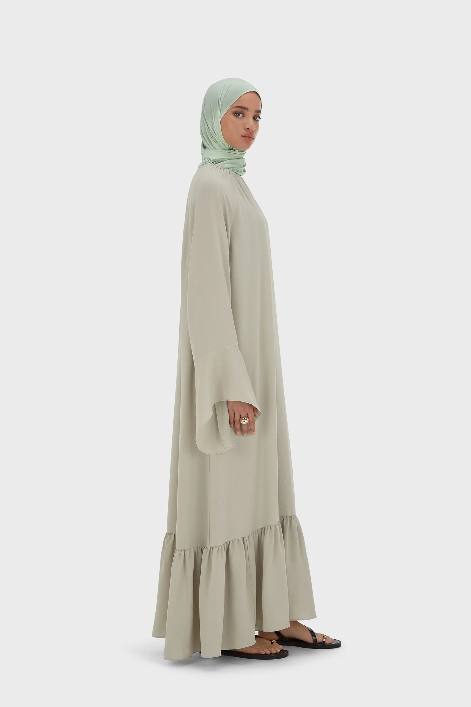 Crepe Dress | Moss Gray - Image 2