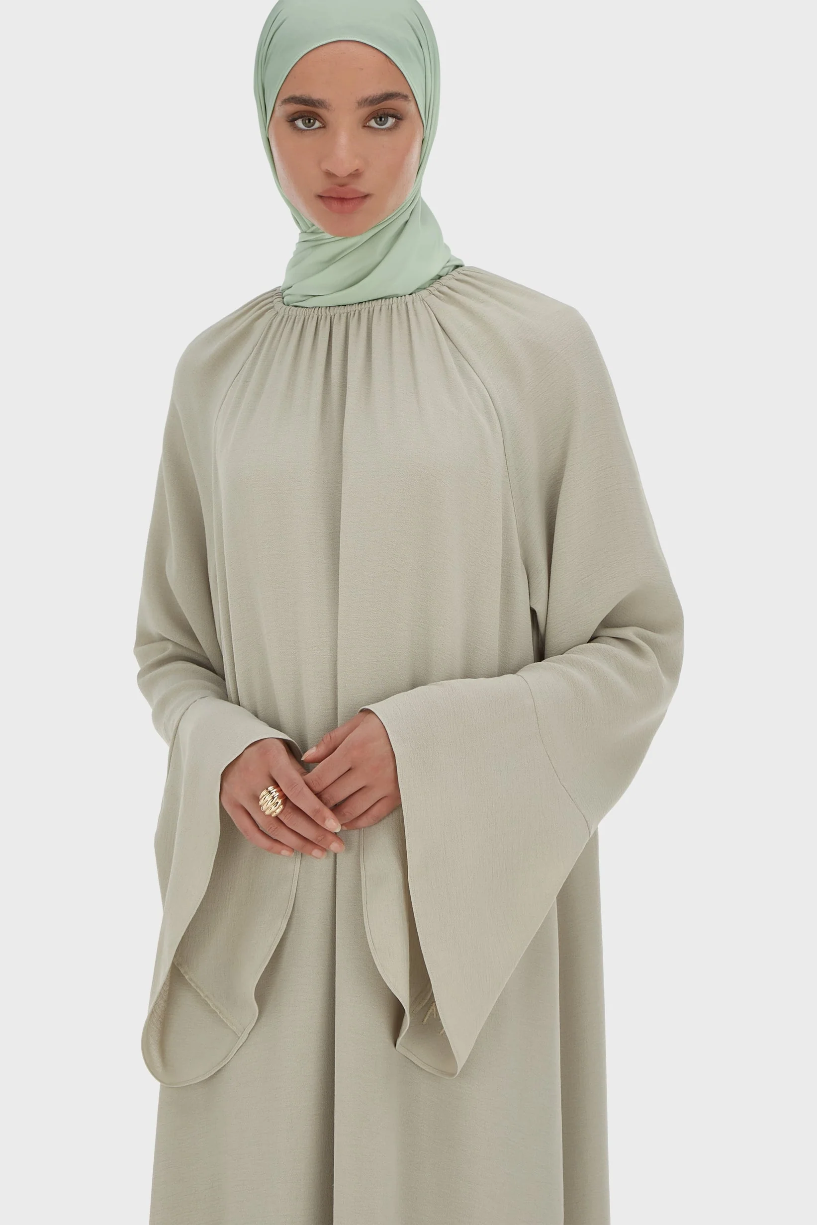 Crepe Dress | Moss Gray - Image 3