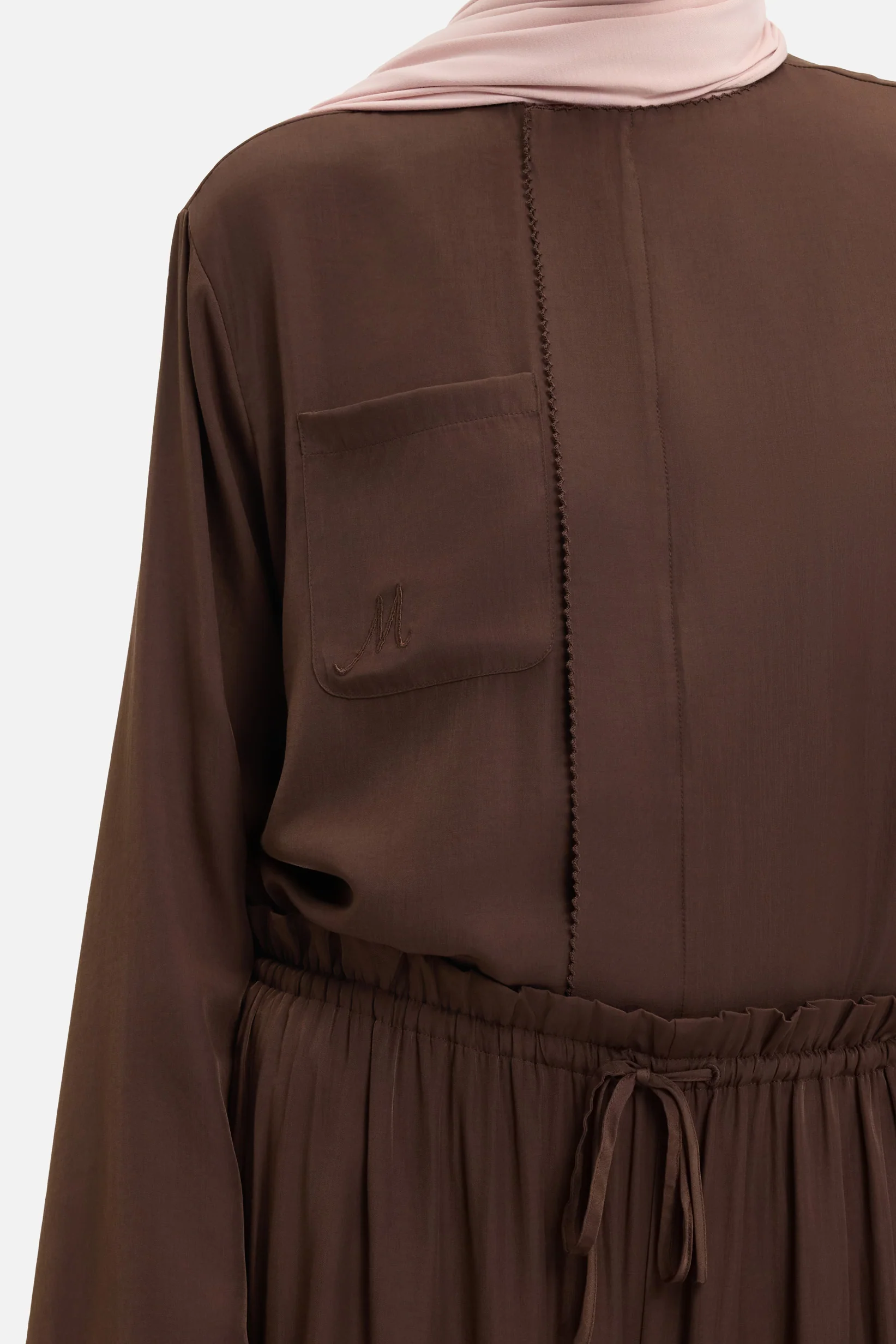 Crossover Collar Blouse | Burnt Mocha - Image 4