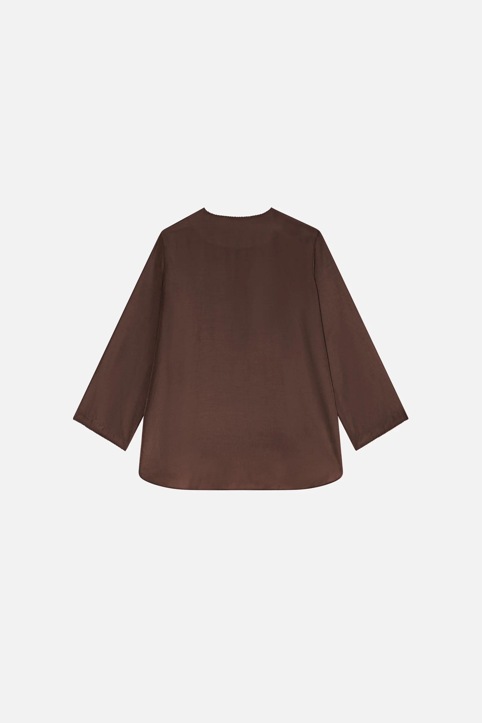 Crossover Collar Blouse | Burnt Mocha - Image 6