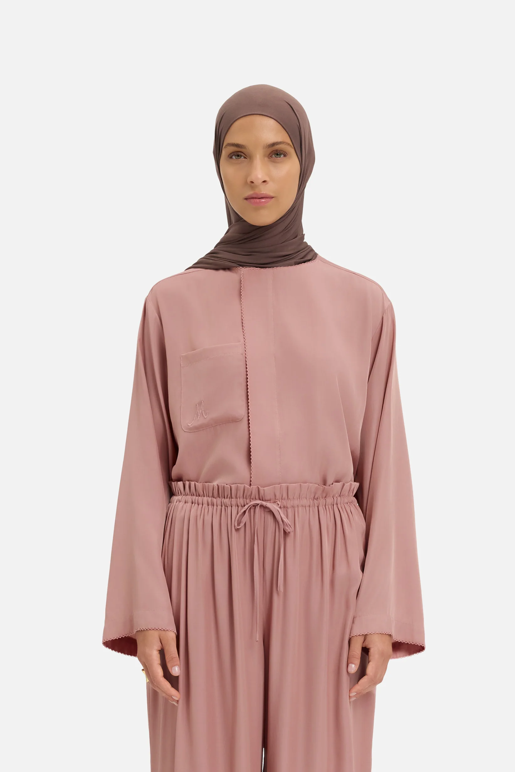 Crossover Collar Blouse | Light Berry - Image 3
