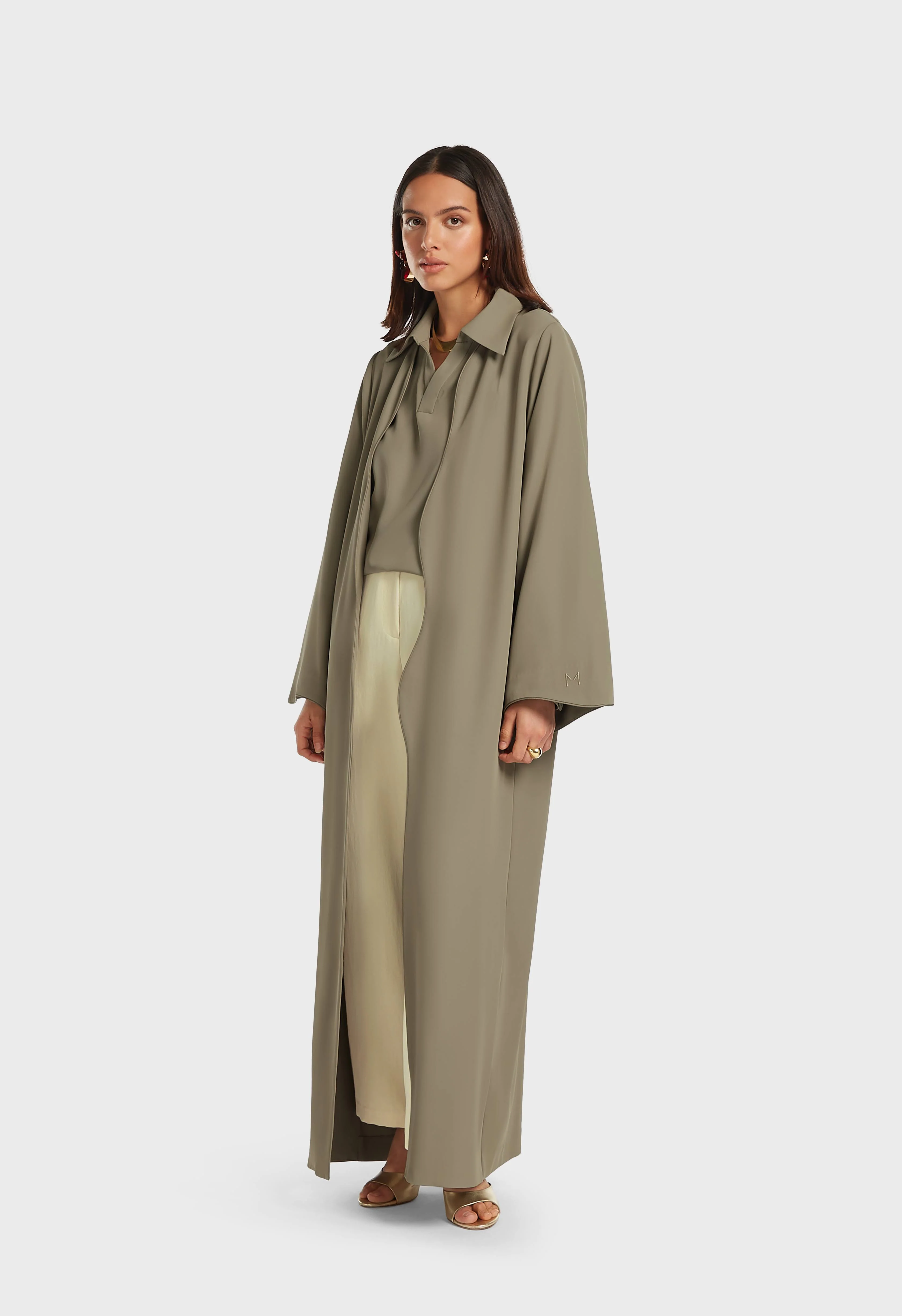 Curved Edge Abaya | Desert Brown - Image 2