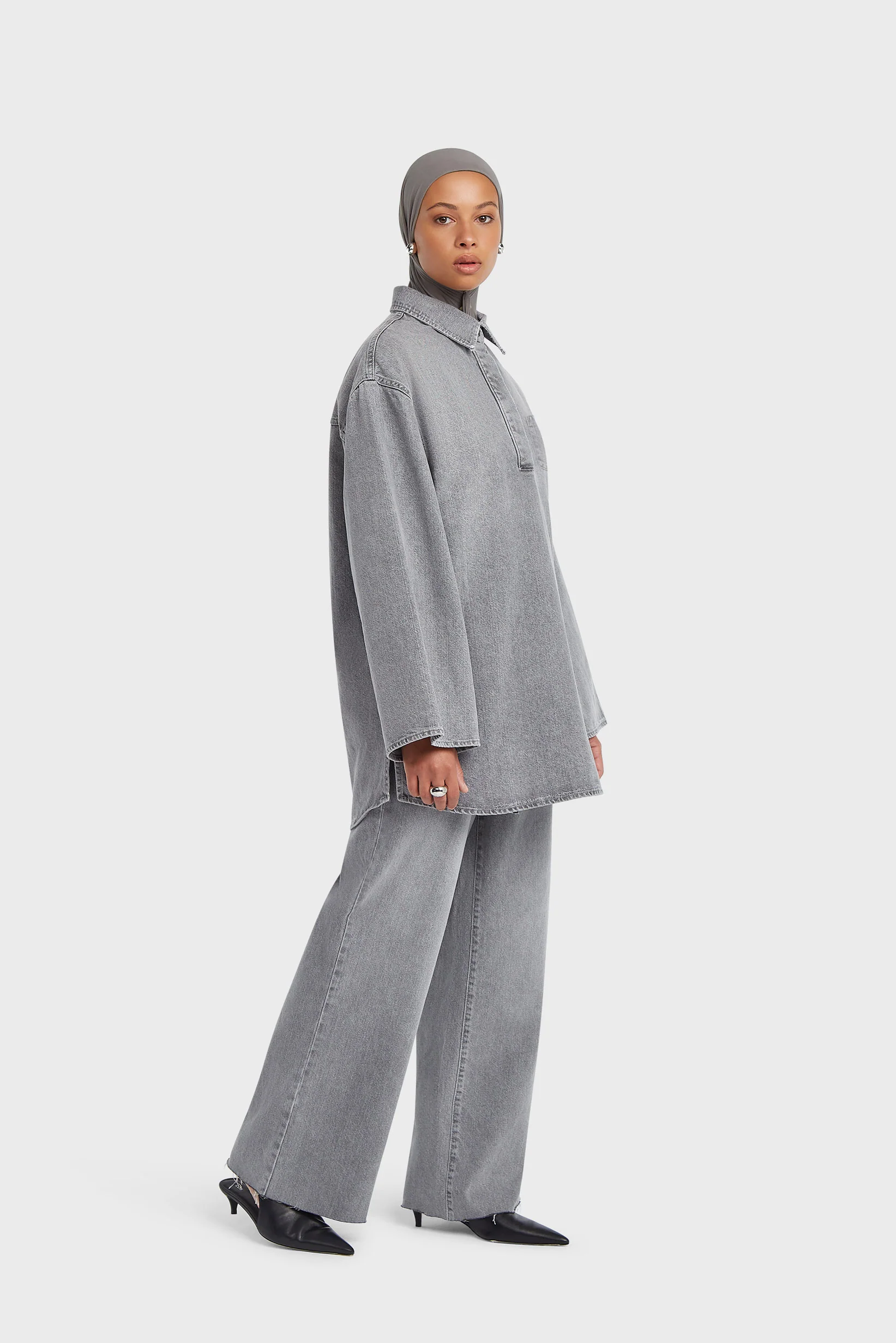 Denim Shirt | Washed Morning Grey - Image 2