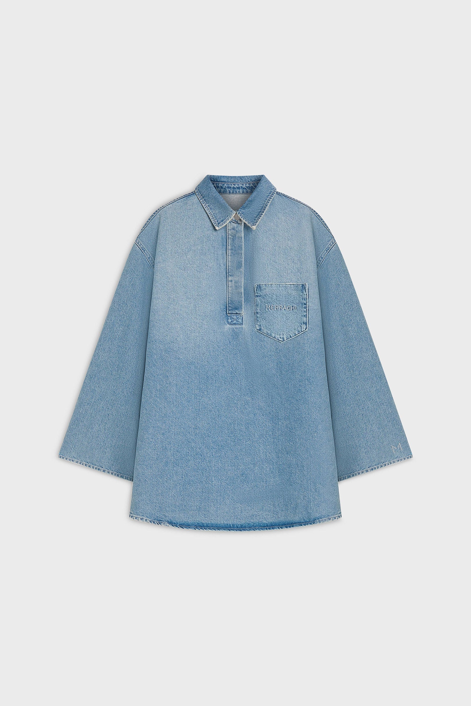 Denim Shirt | Washed Silver Blue - Image 4