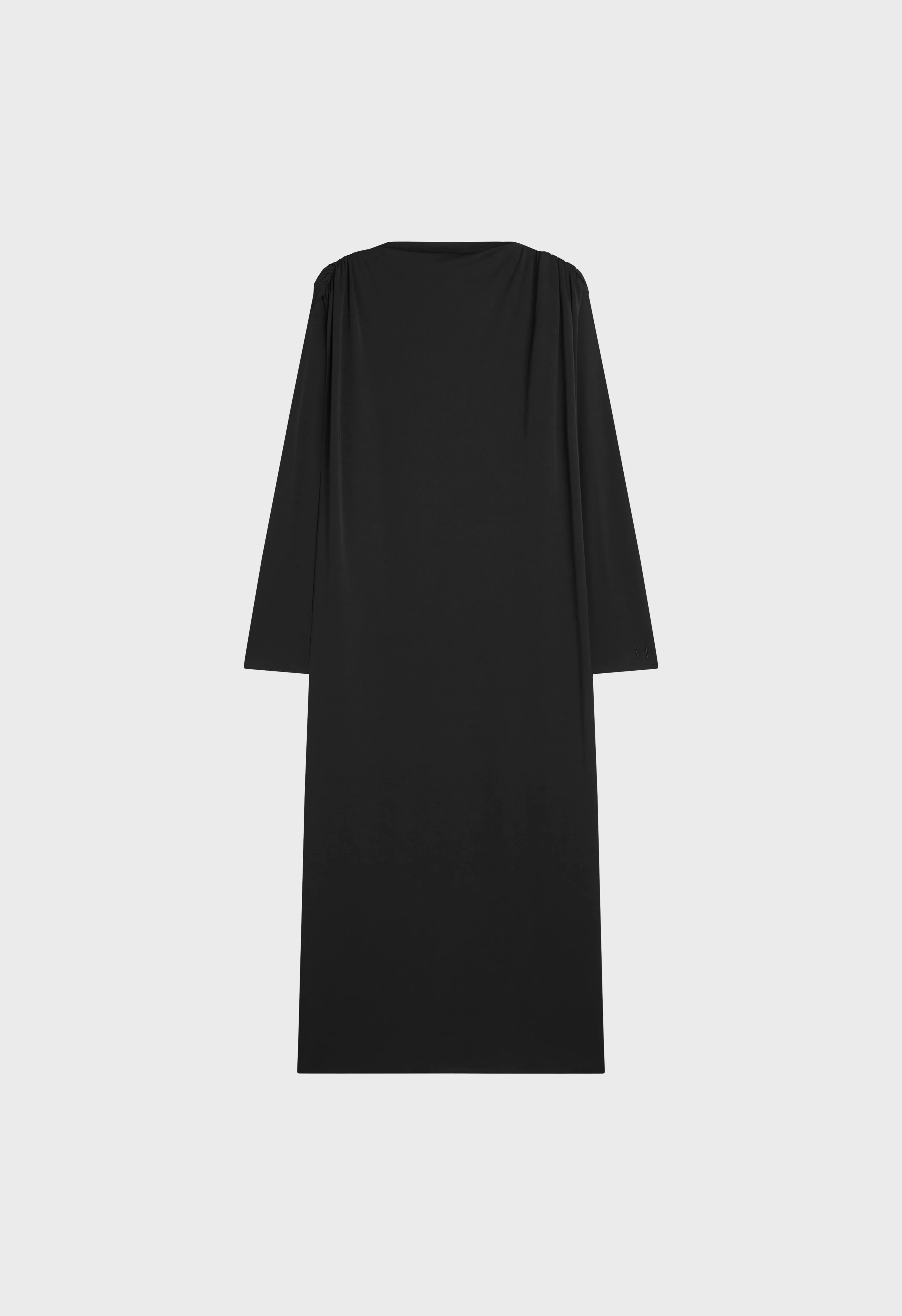 Double Draped Shoulder Dress | Black - Image 4