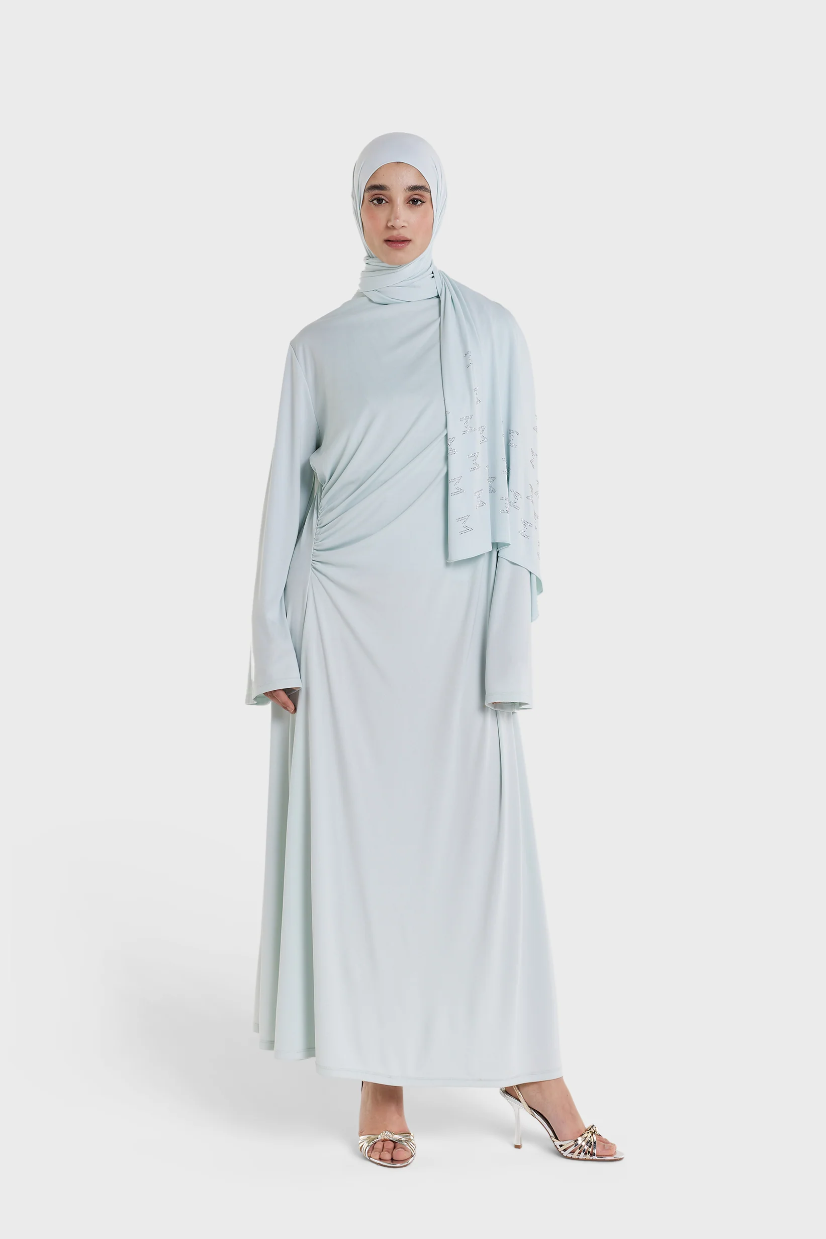 Draped Jersey Dress | Ice Blue