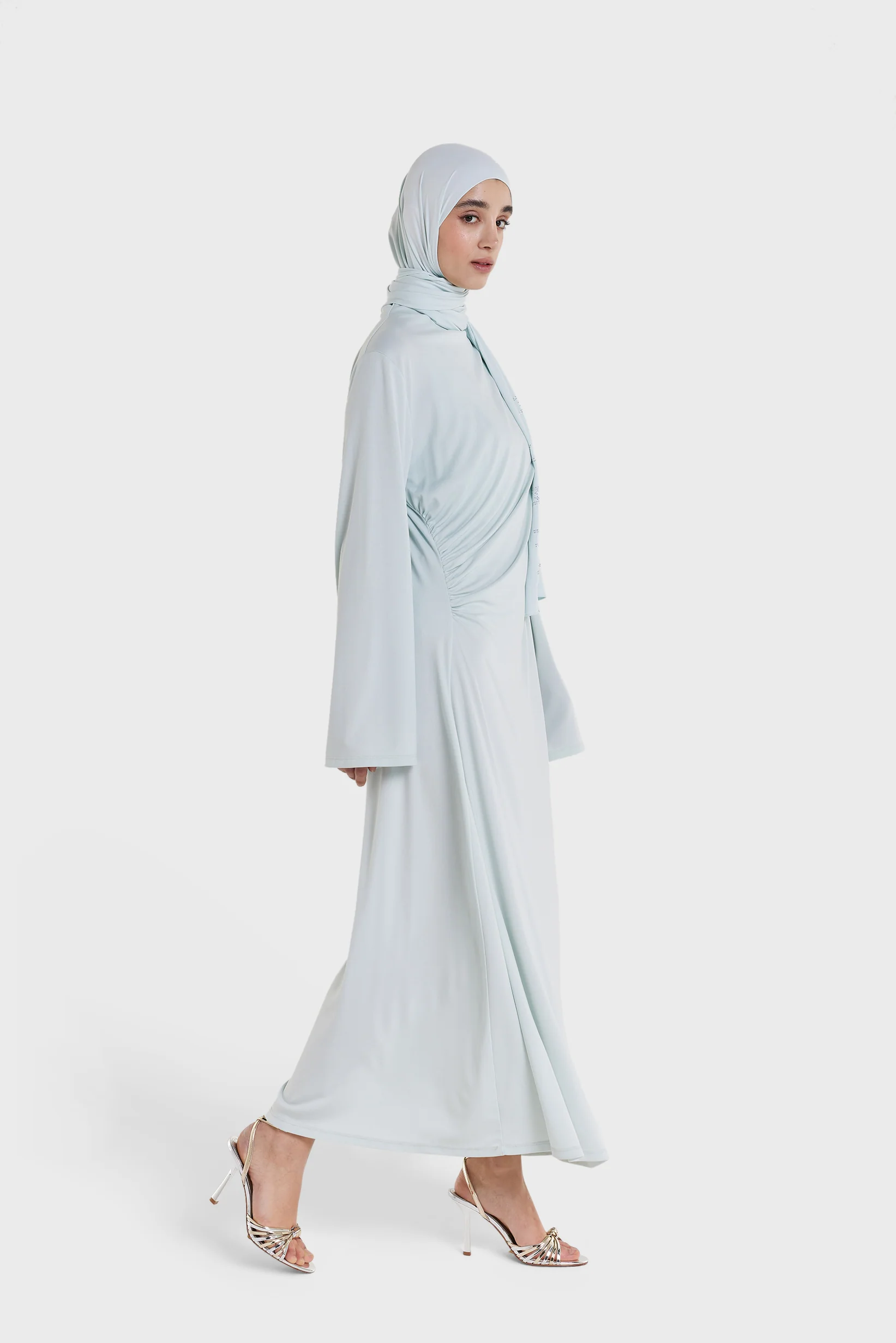 Draped Jersey Dress | Ice Blue - Image 2