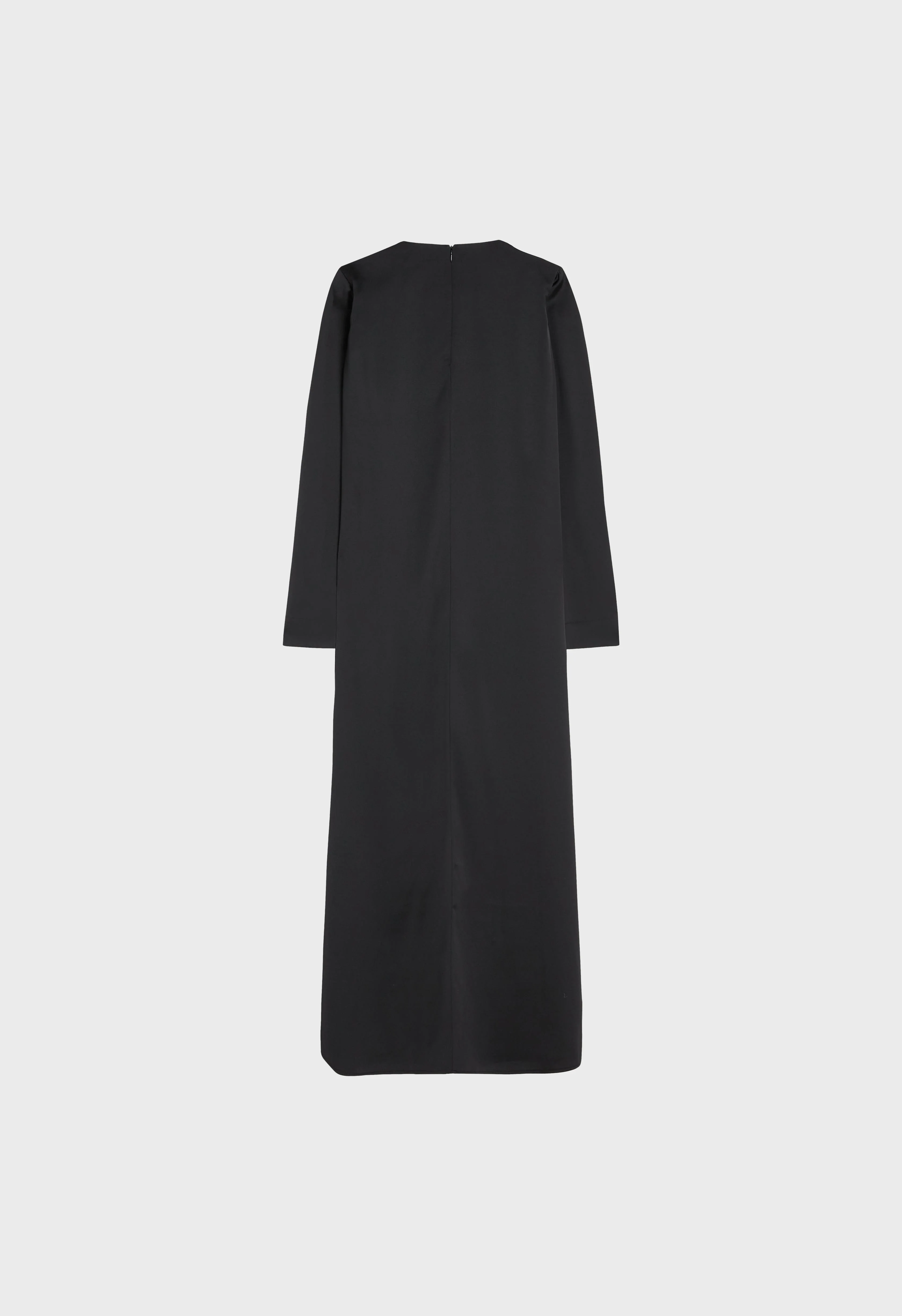 Dull Satin Dress | Black - Image 4