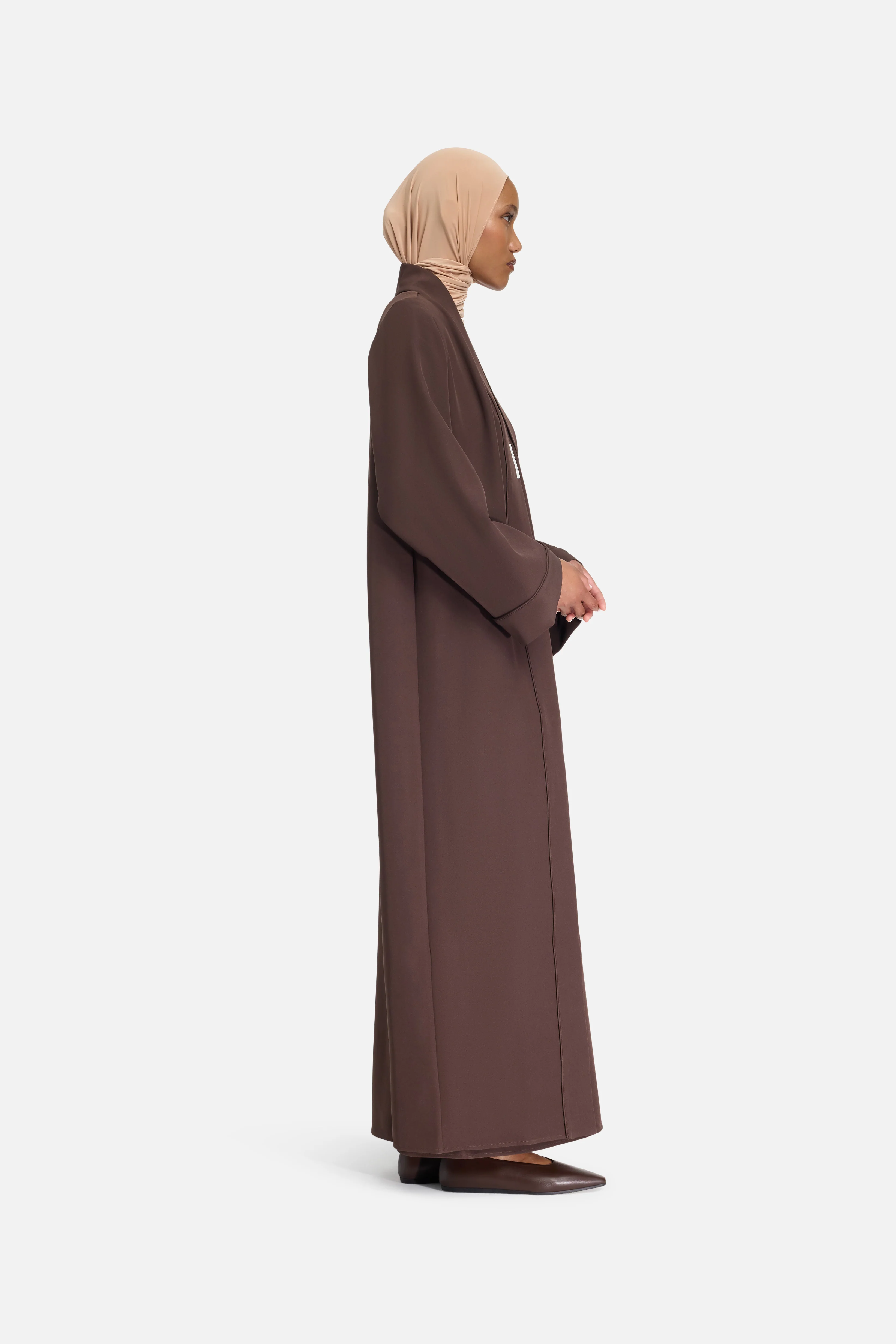 Essential Abaya Short | Dark Brown - Image 2