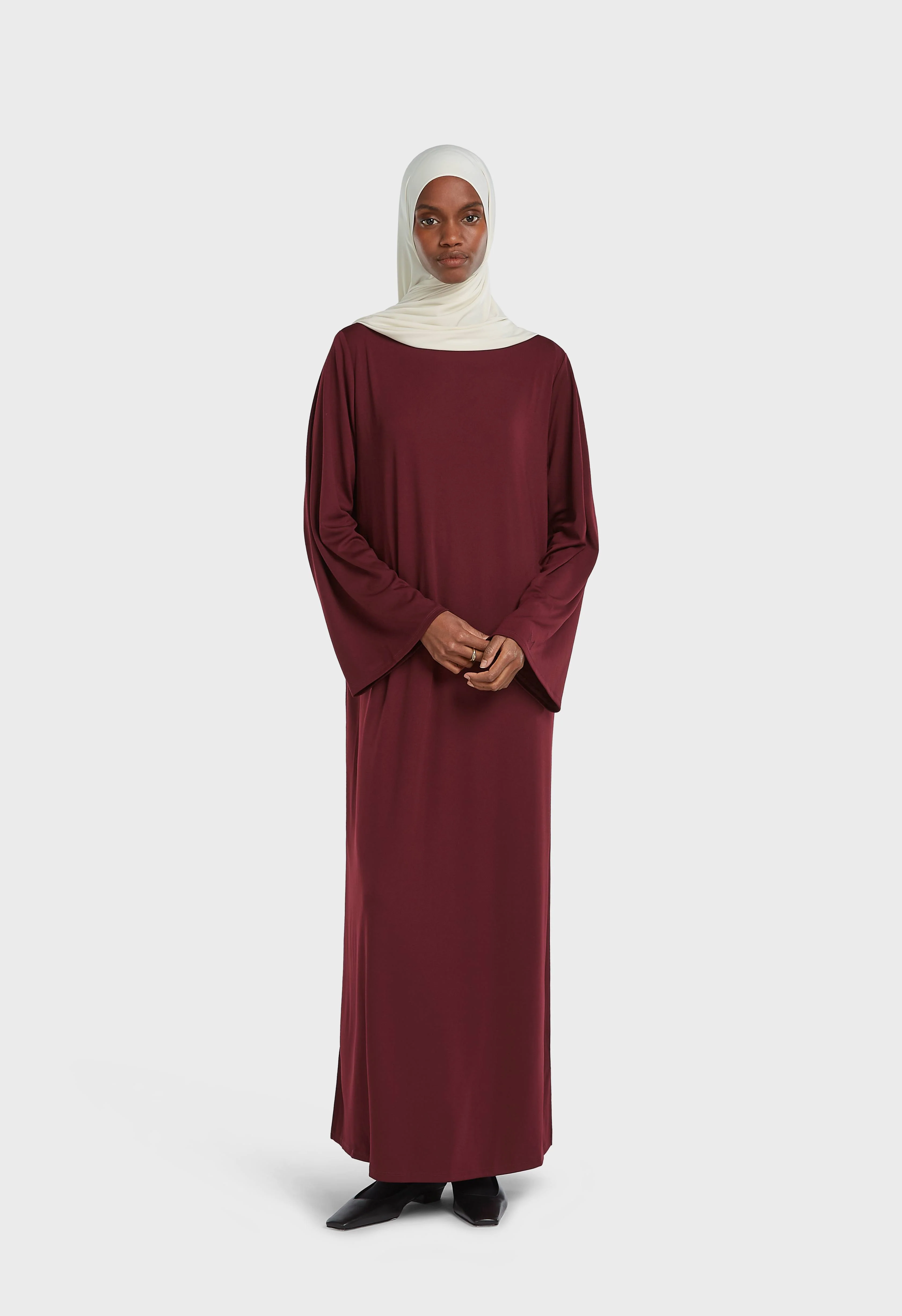 Essential Jersey Dress Regular | Burgundy - Image 2
