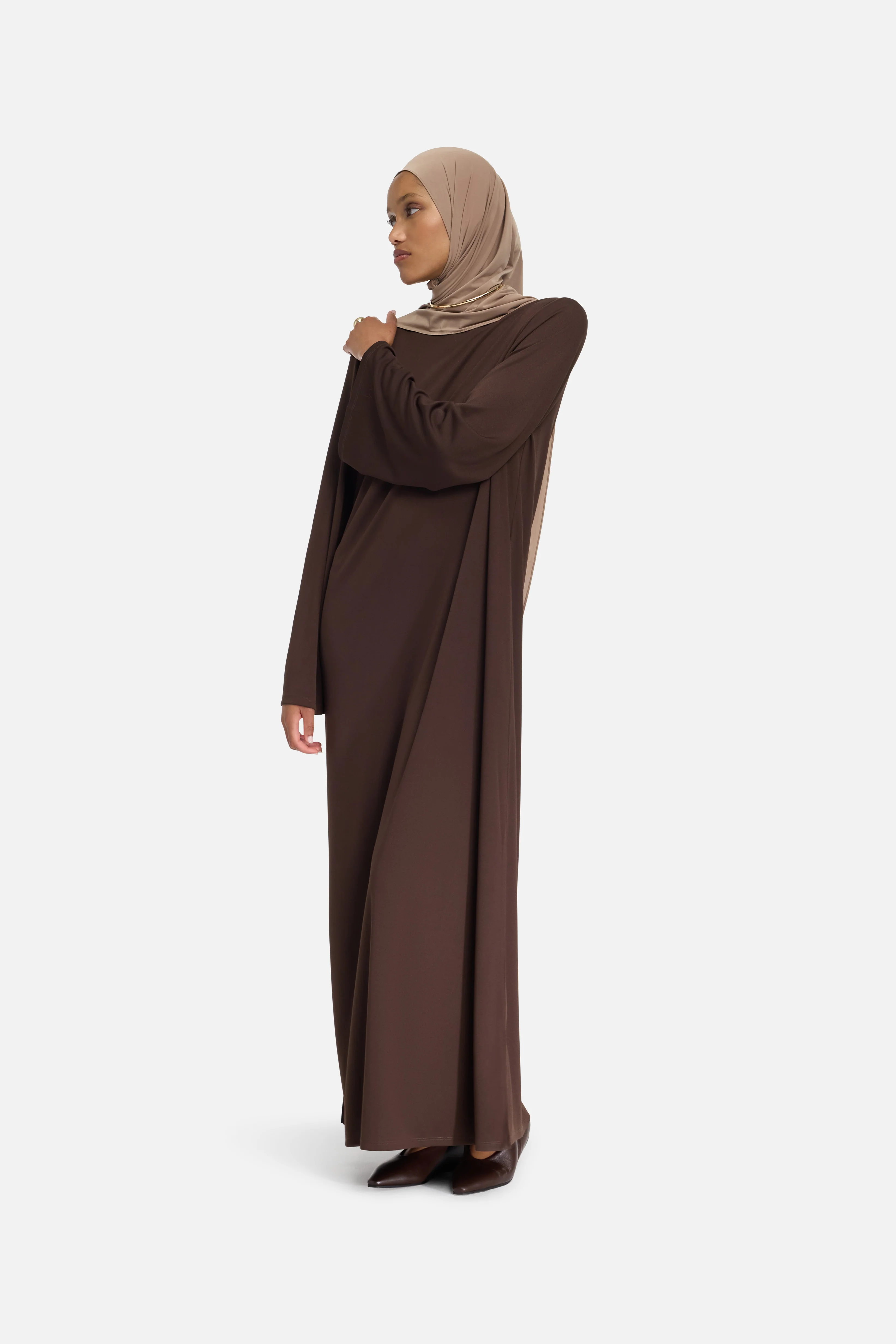 Essential Jersey Dress Regular | Dark Brown - Image 2