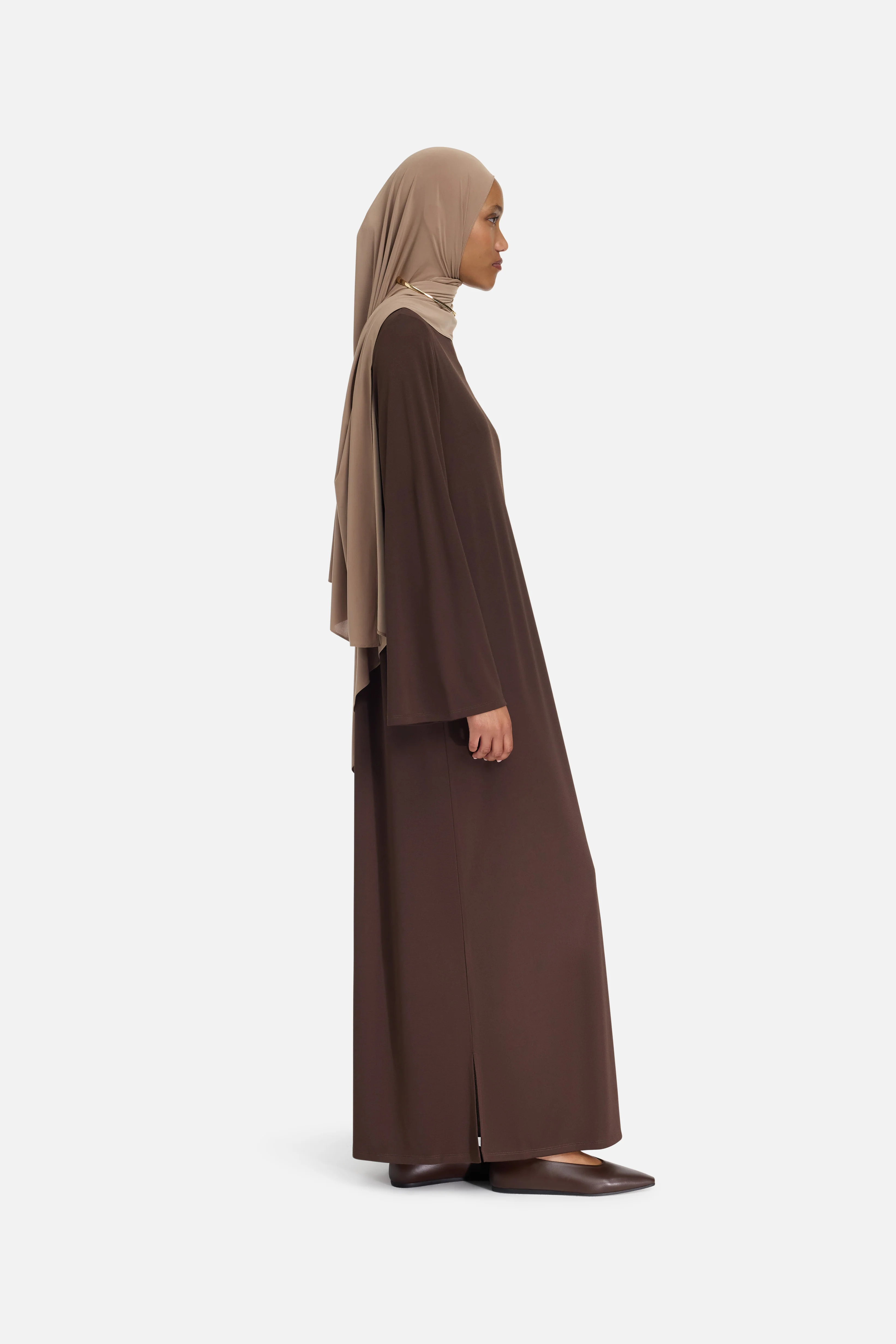 Essential Jersey Dress Regular | Dark Brown - Image 3