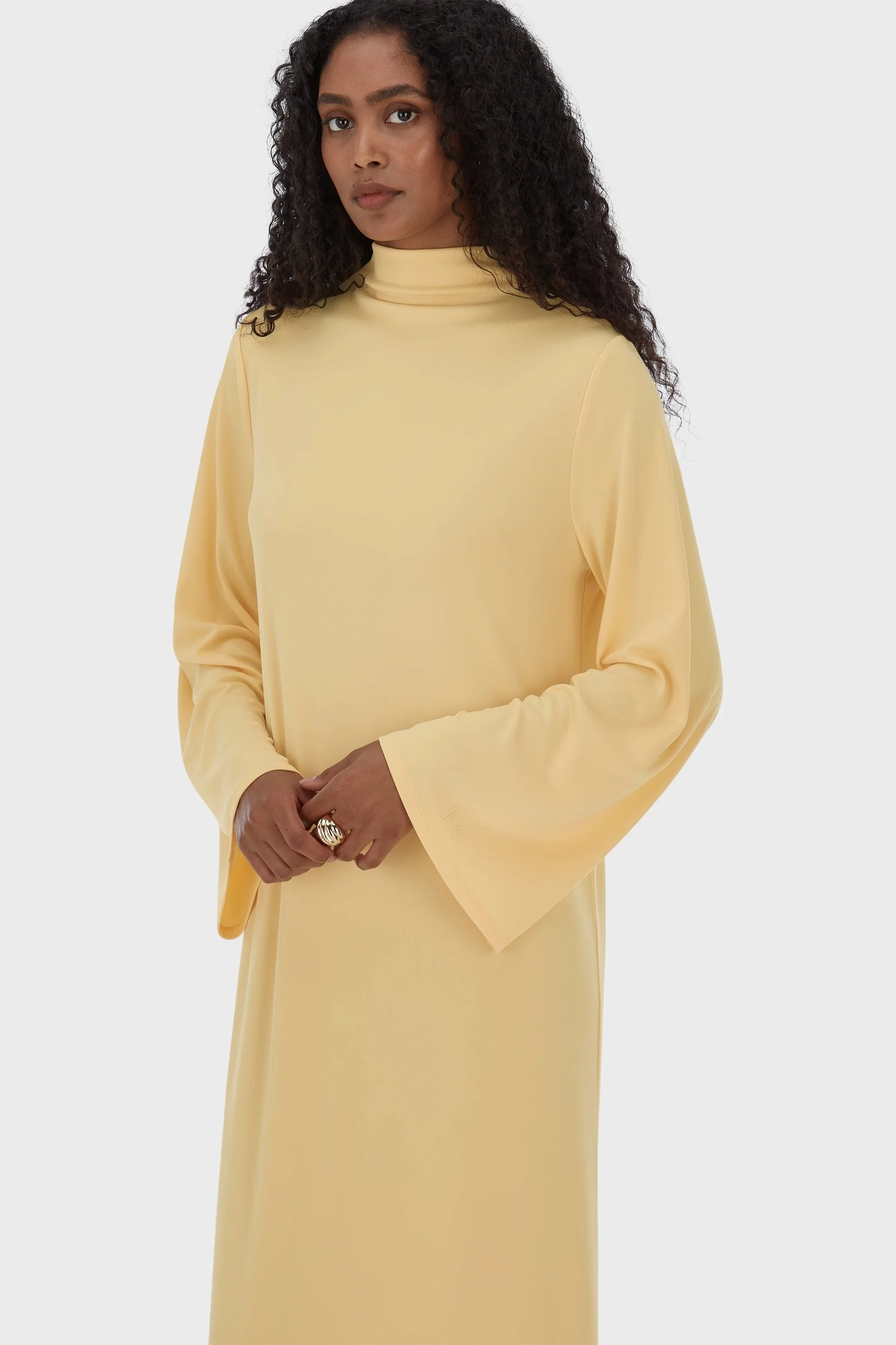 Essential Jersey Dress Regular | Sunset Yellow - Image 3