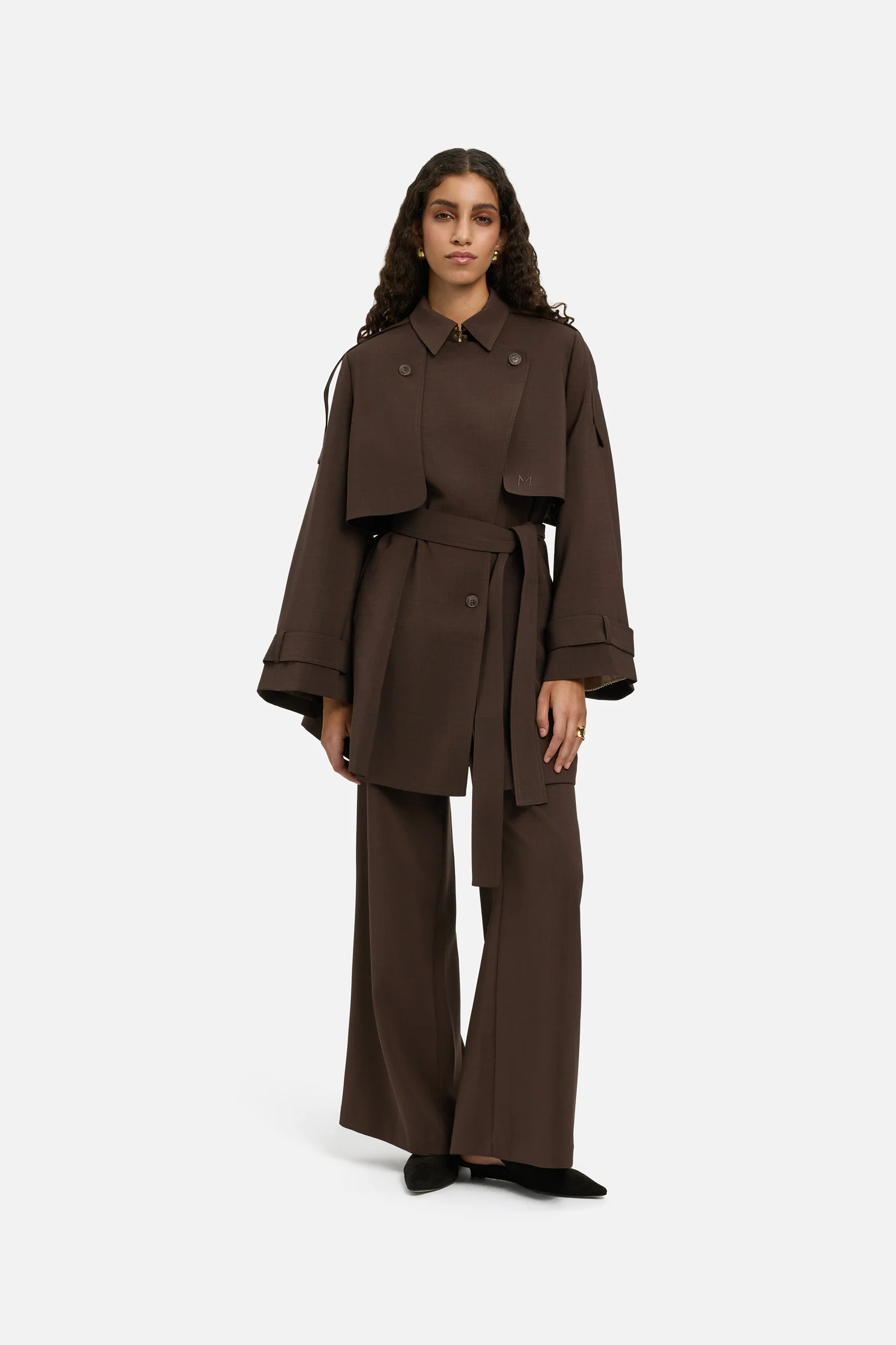 Flared Trousers | Dark Brown