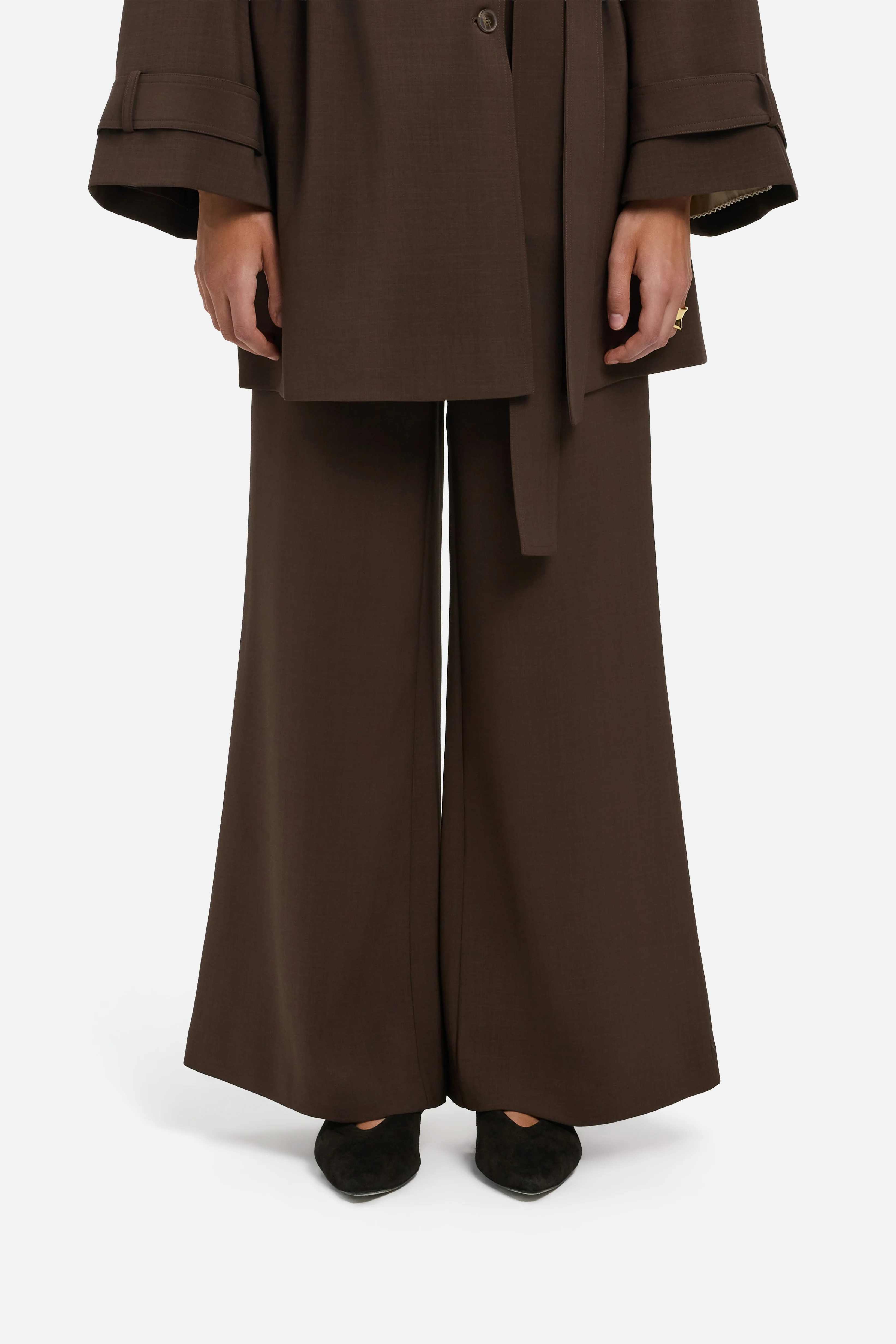 Flared Trousers | Dark Brown - Image 3