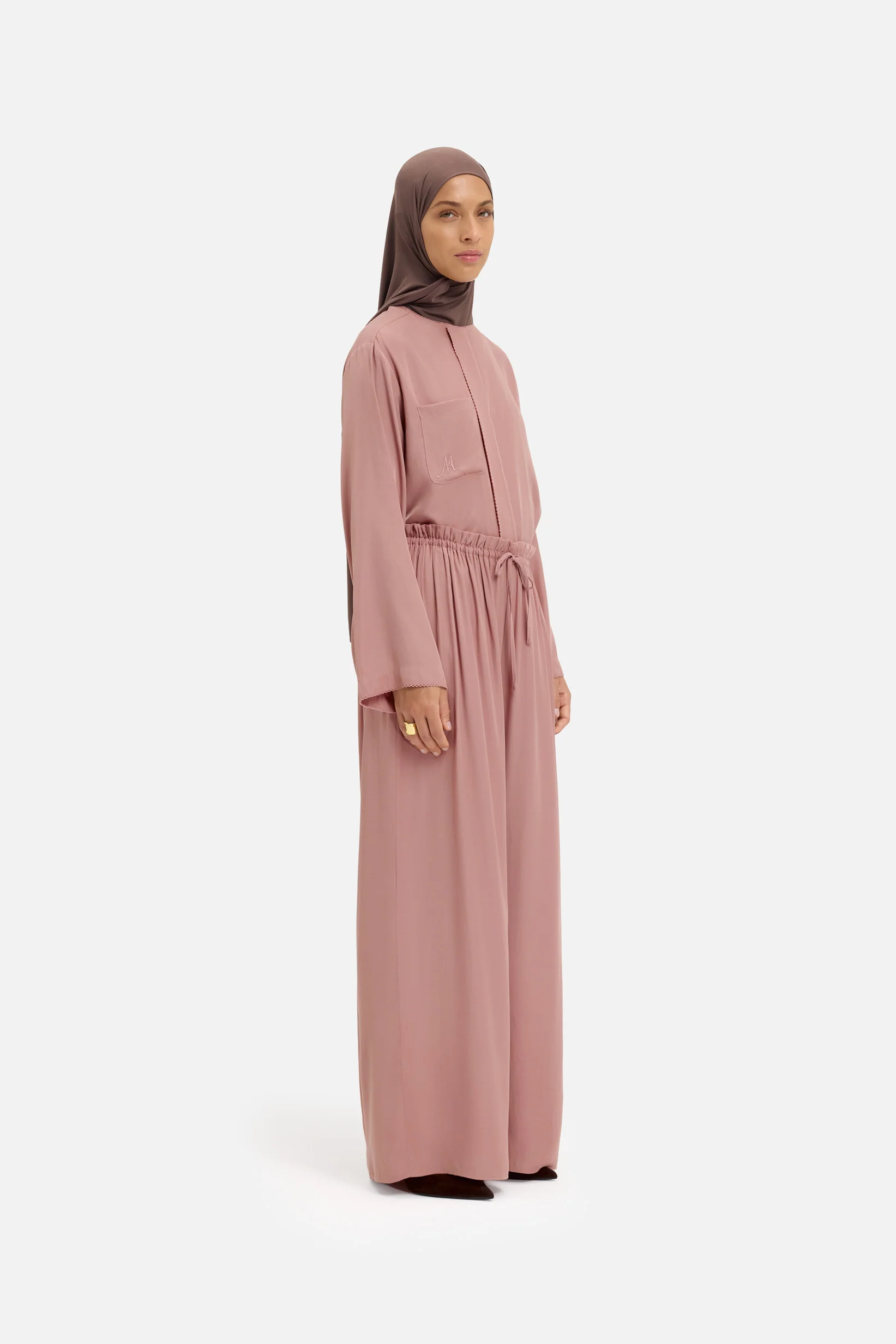 Flowy Loose Fit Trousers | Light Berry - Image 2