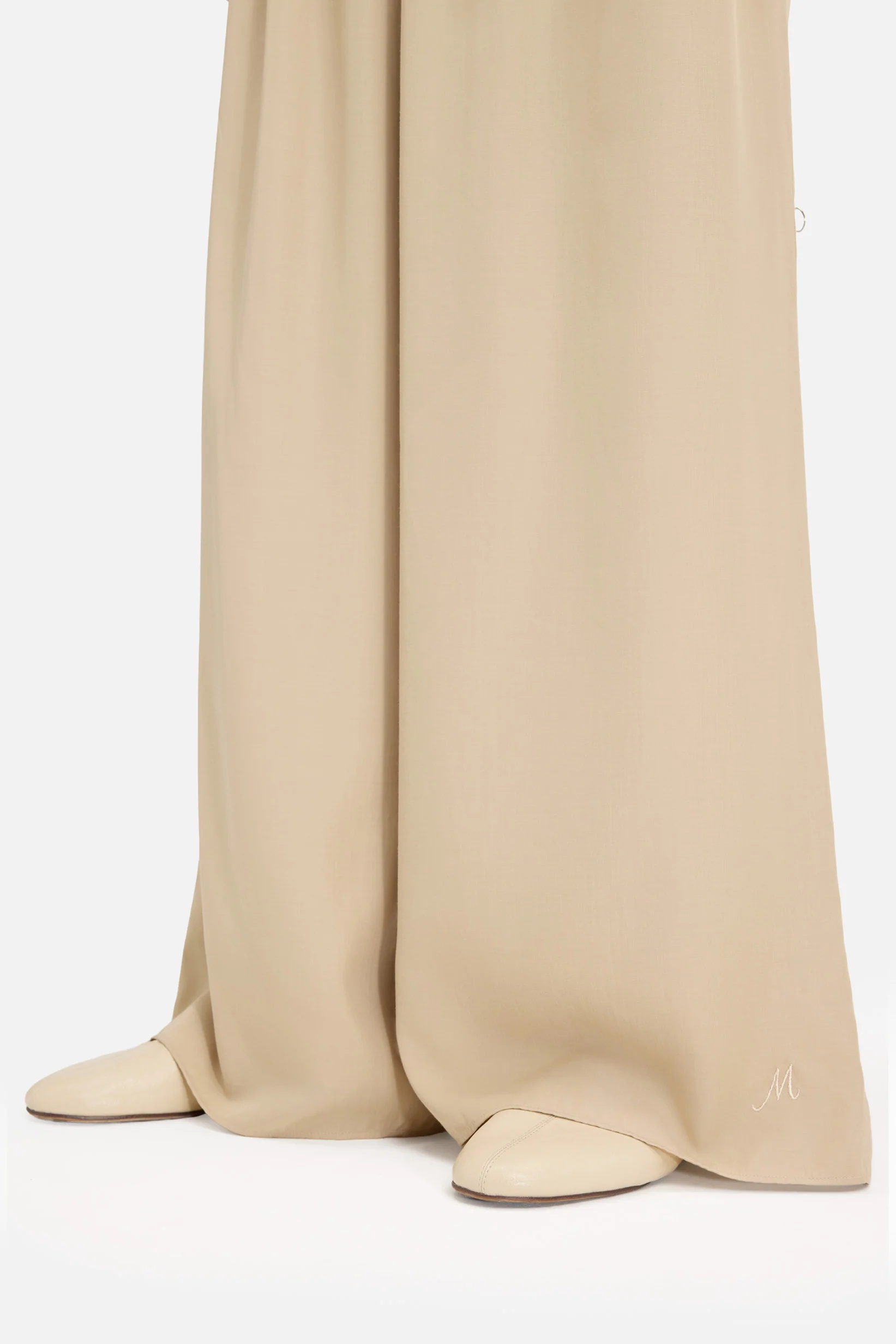 Flowy Loose Fit Trousers | Oat - Image 4