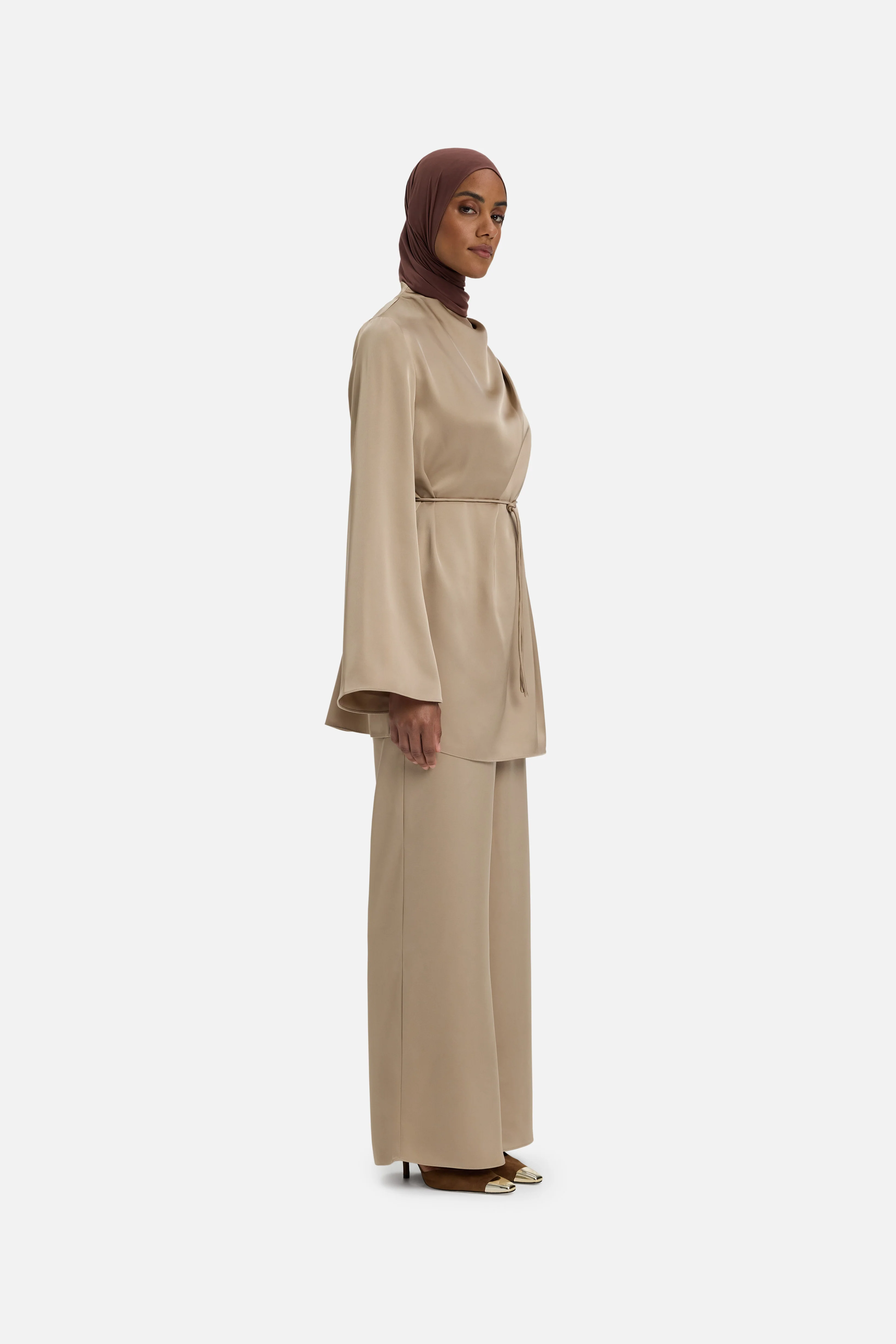 Flowy Palazzo Pants | Mocha - Image 2