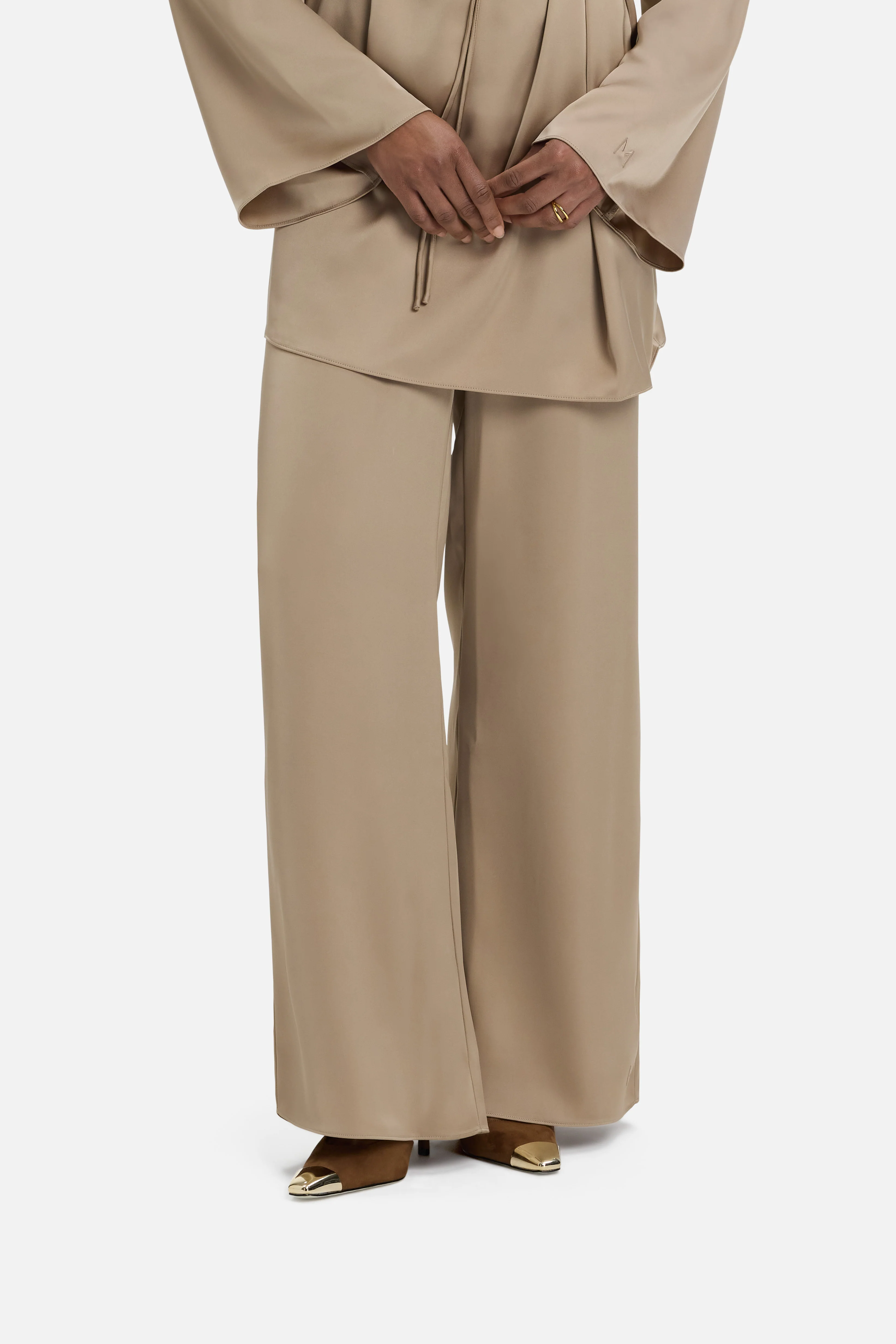 Flowy Palazzo Pants | Mocha - Image 3