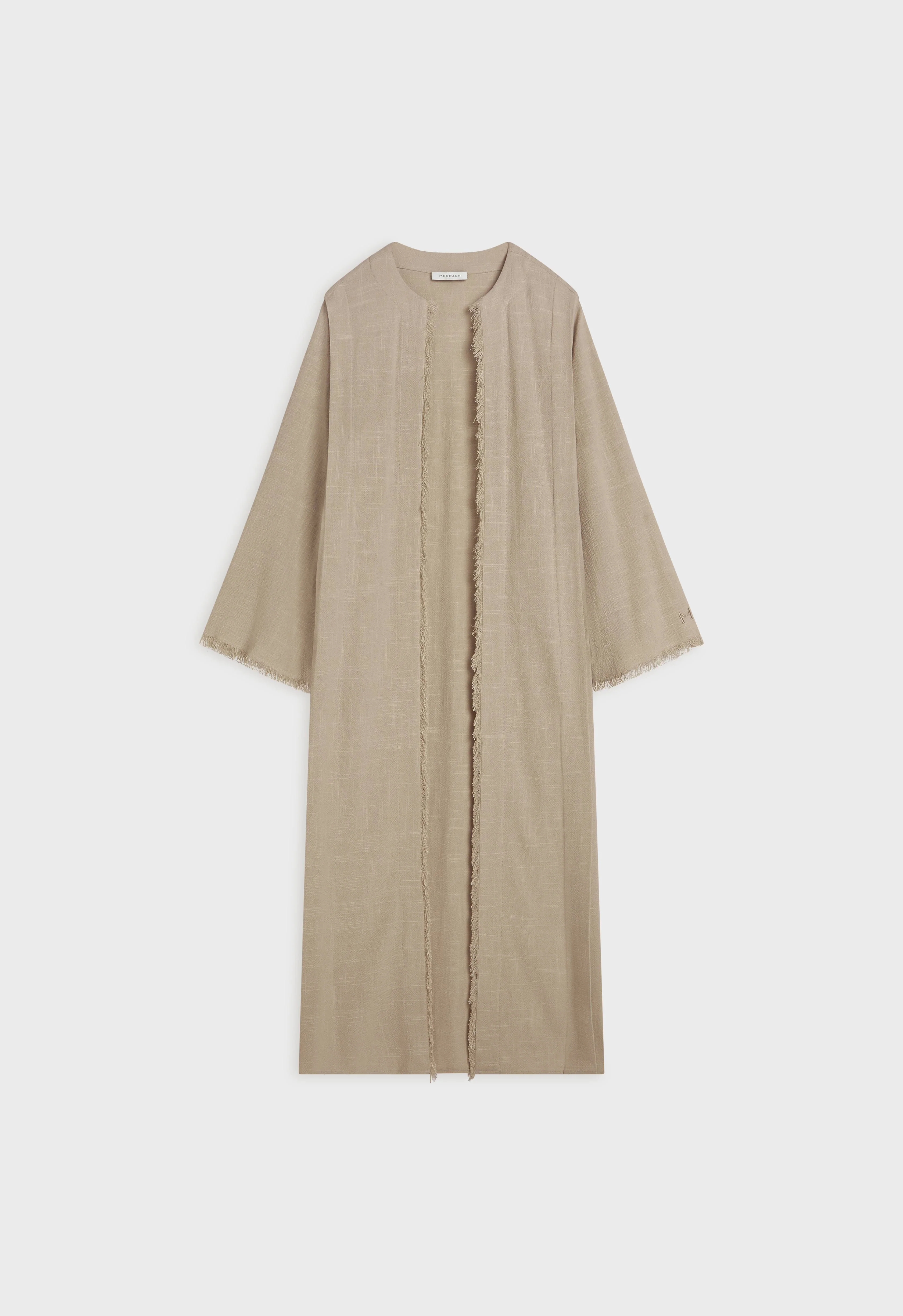 Frayed Hem Abaya | Desert Brown - Image 3