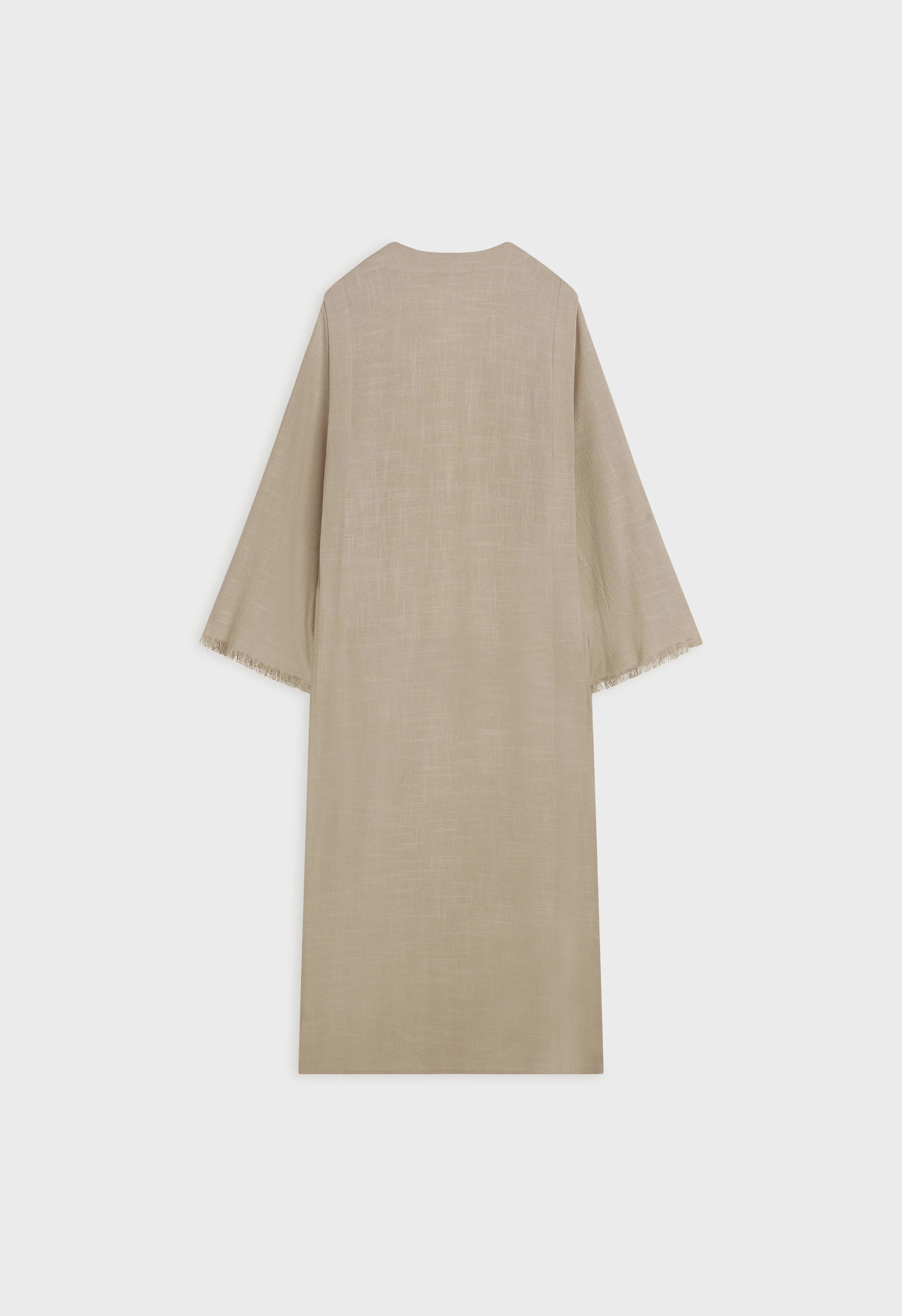 Frayed Hem Abaya | Desert Brown - Image 4