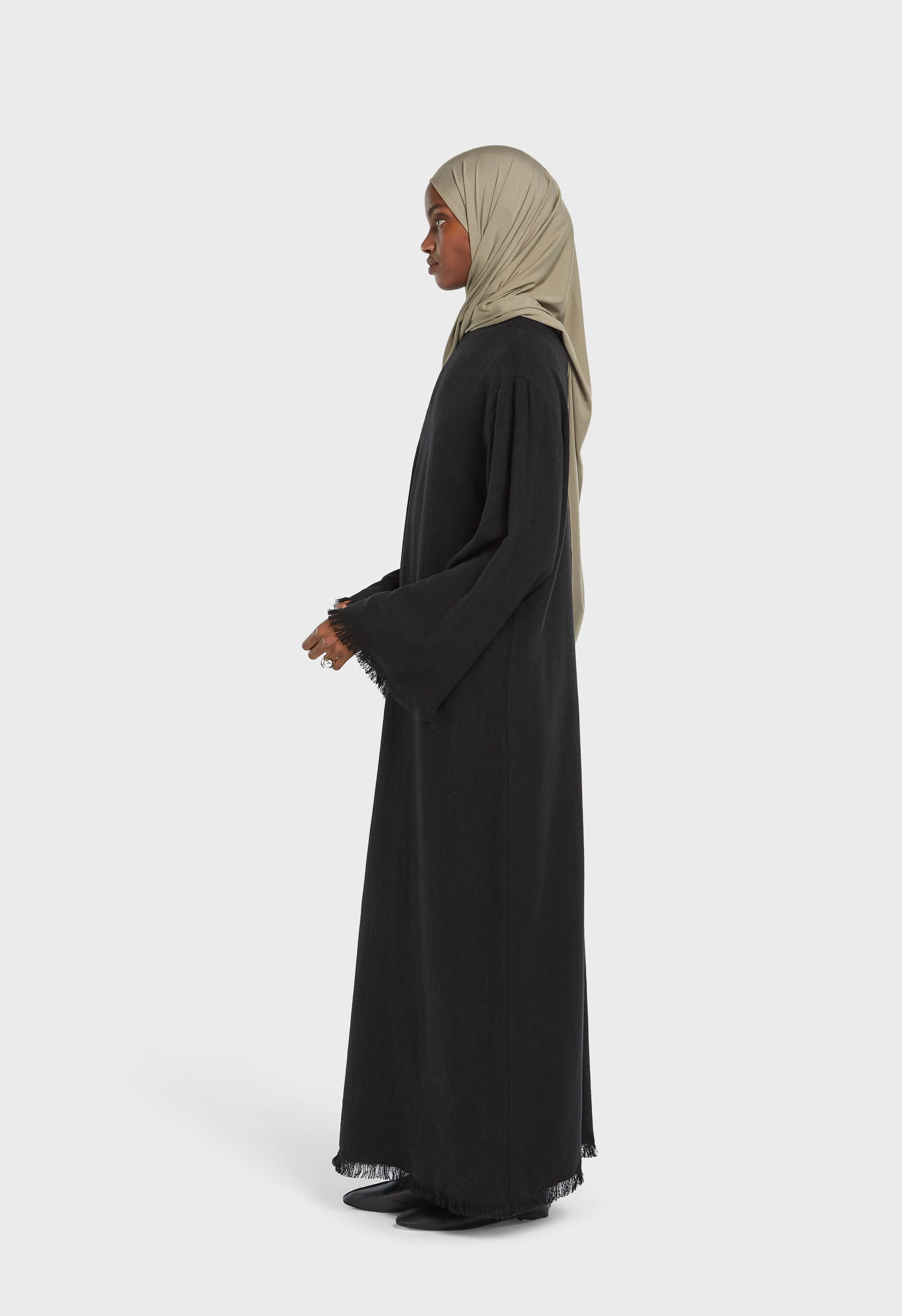 Frayed Hem Dress | Black - Image 2