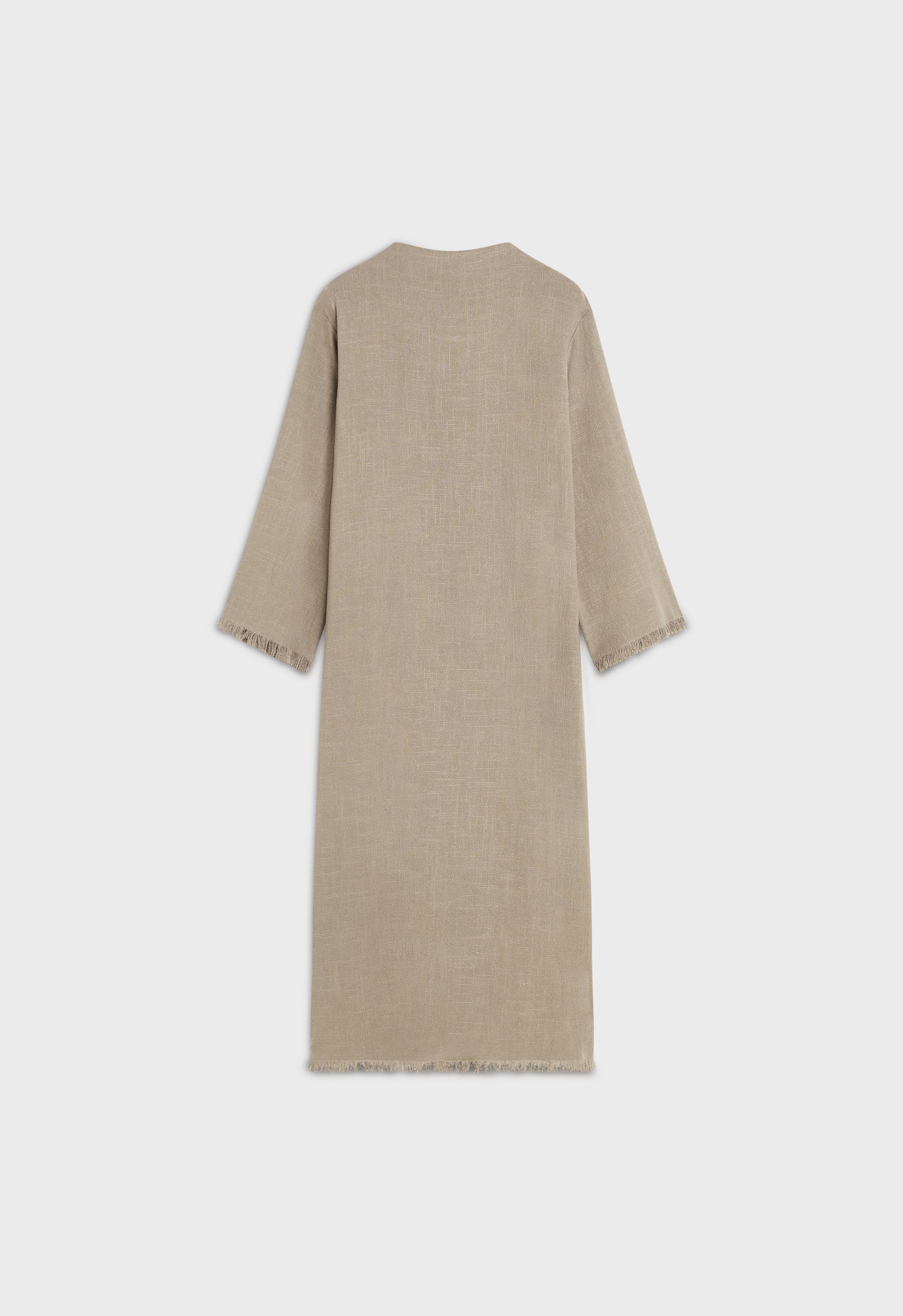Frayed Hem Dress | Desert Brown - Image 3