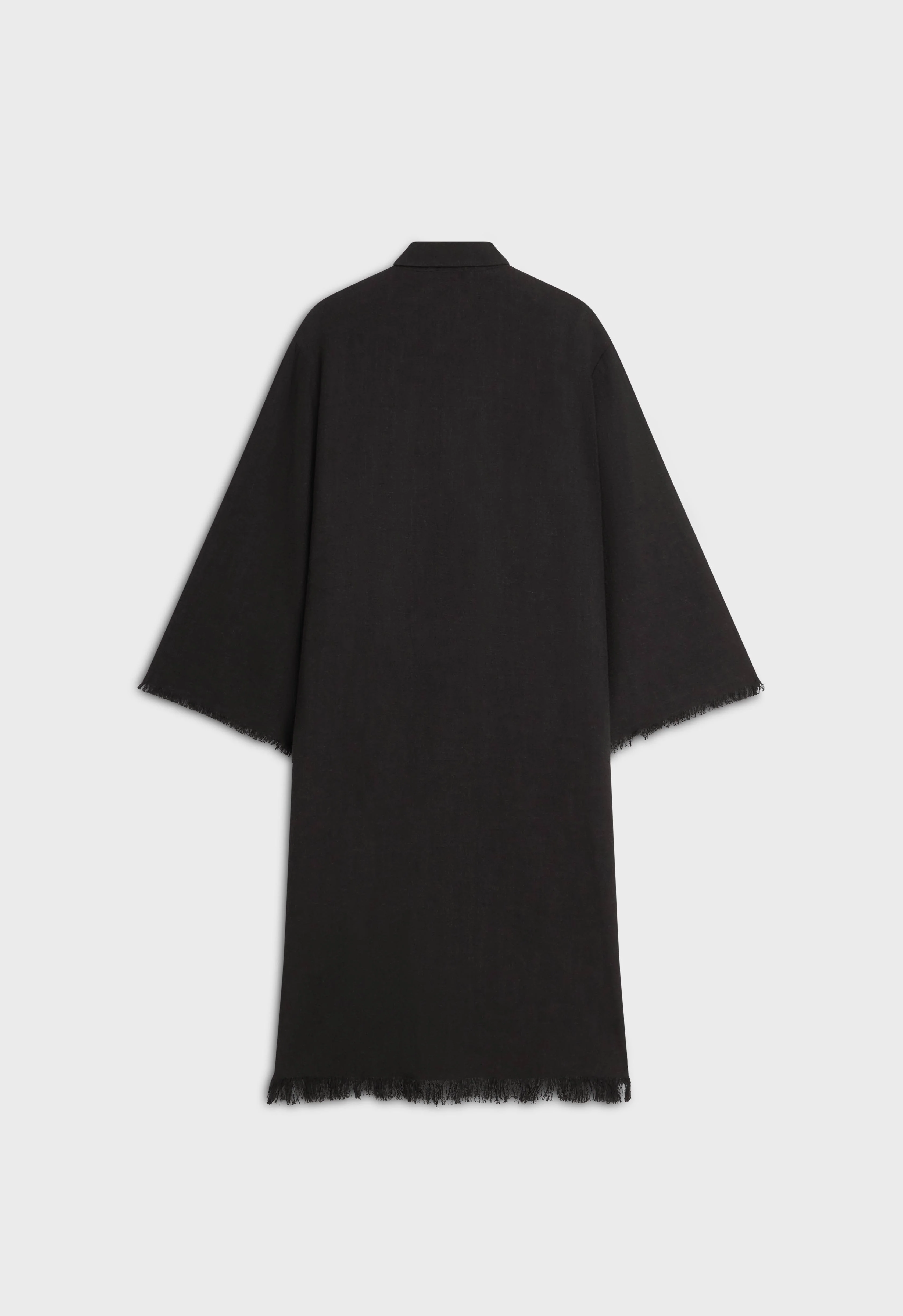 Frayed Hem Shirt Dress | Black - Image 4
