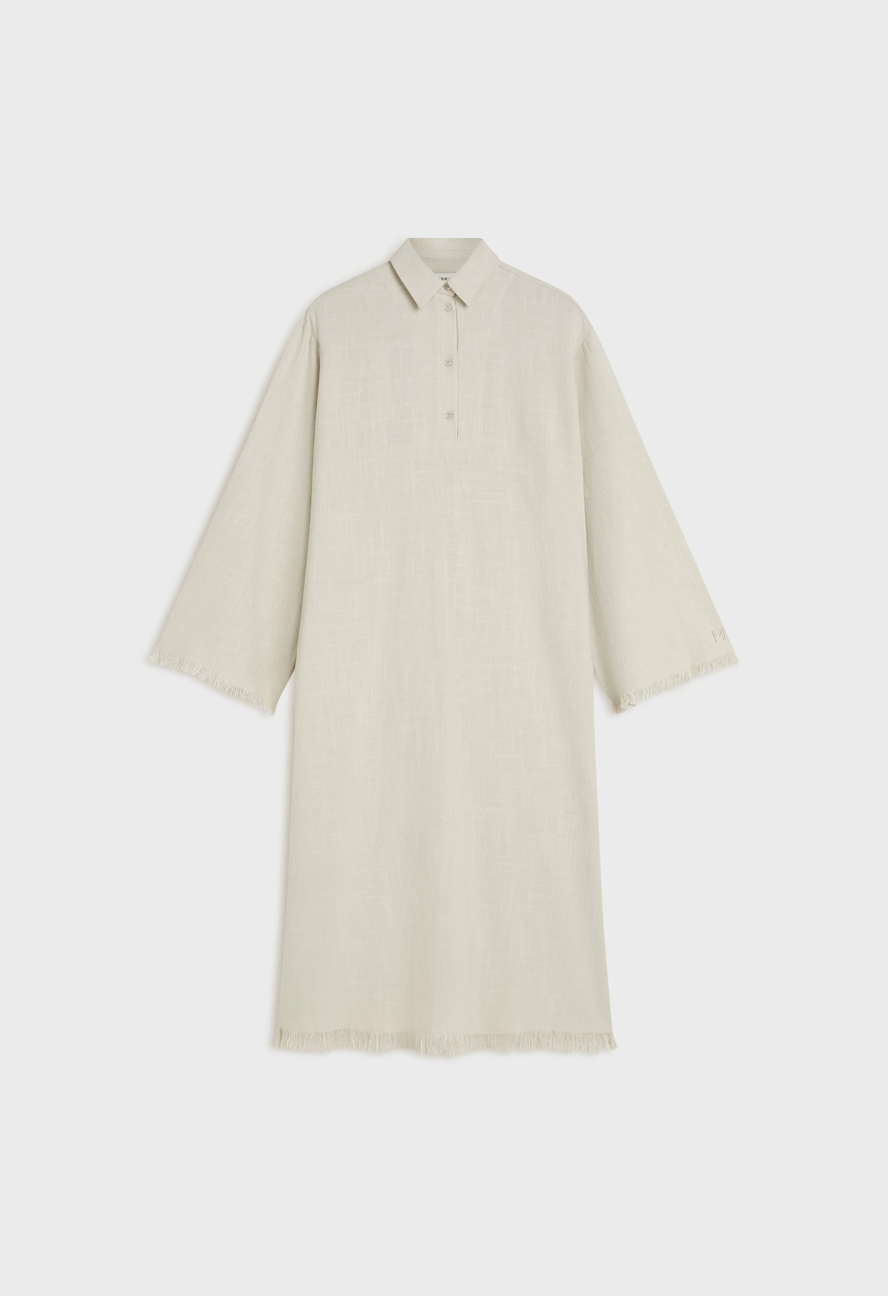 Frayed Hem Shirt Dress | Light Storm - Image 3