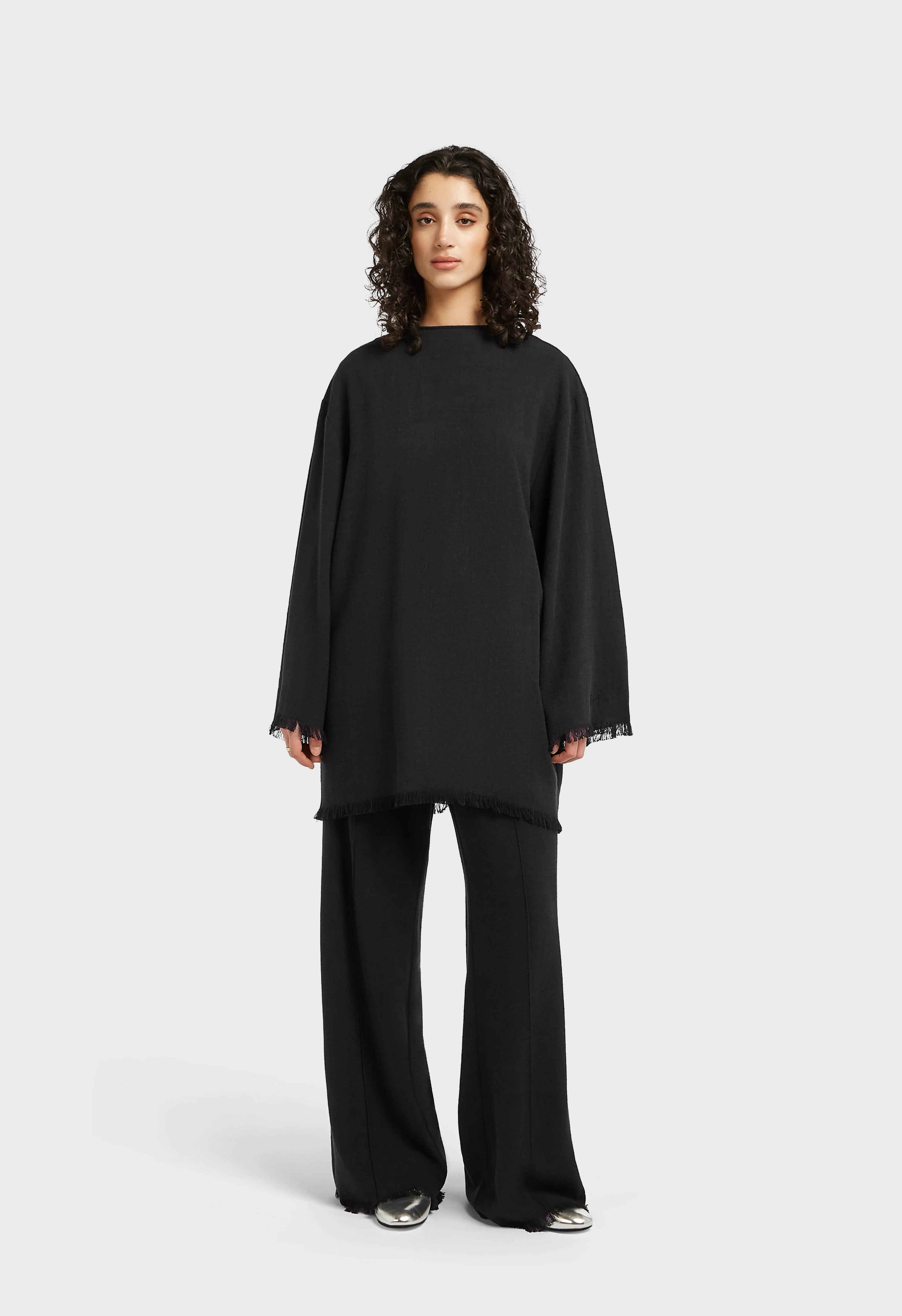 Frayed Hem Top | Black