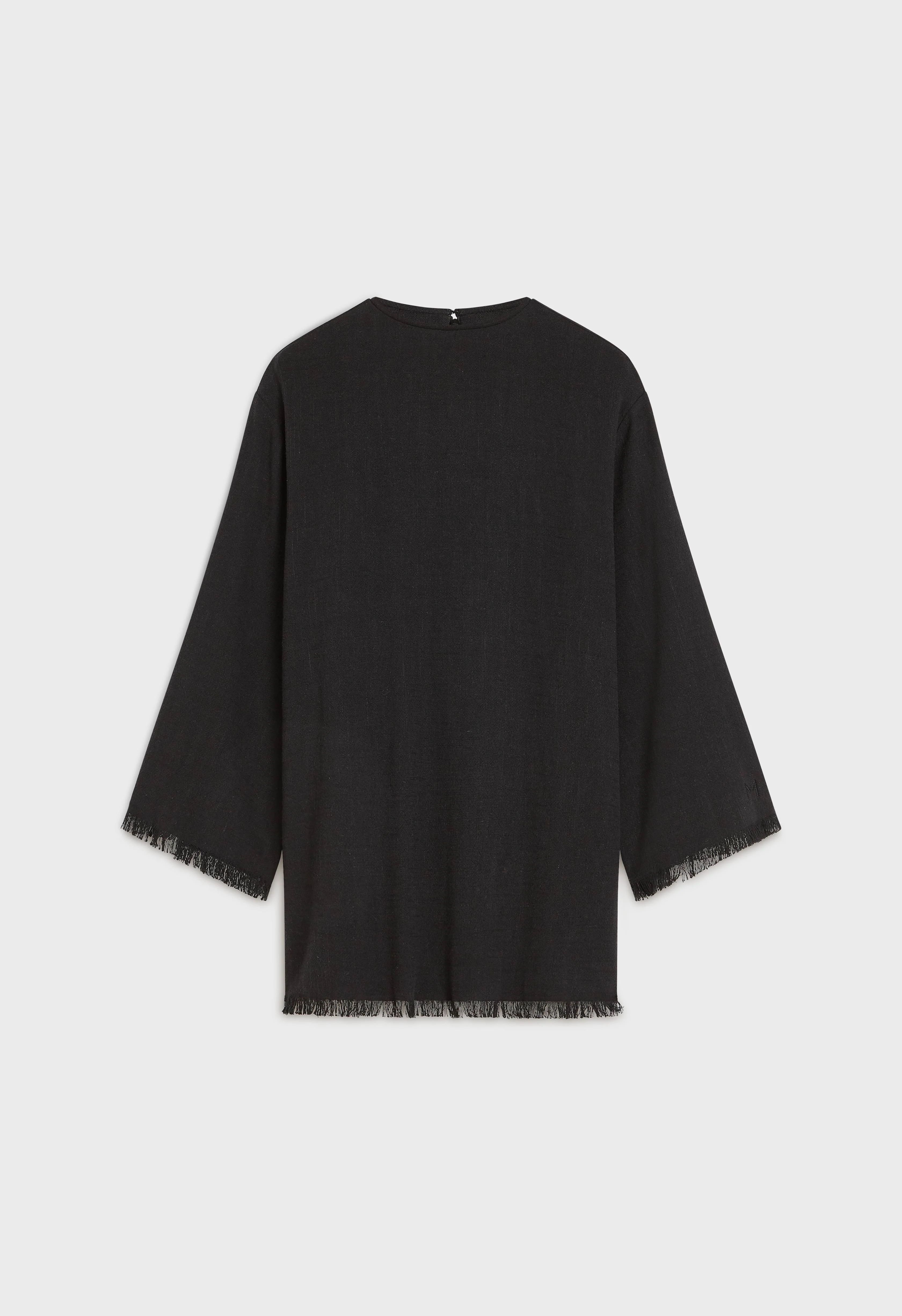 Frayed Hem Top | Black - Image 4