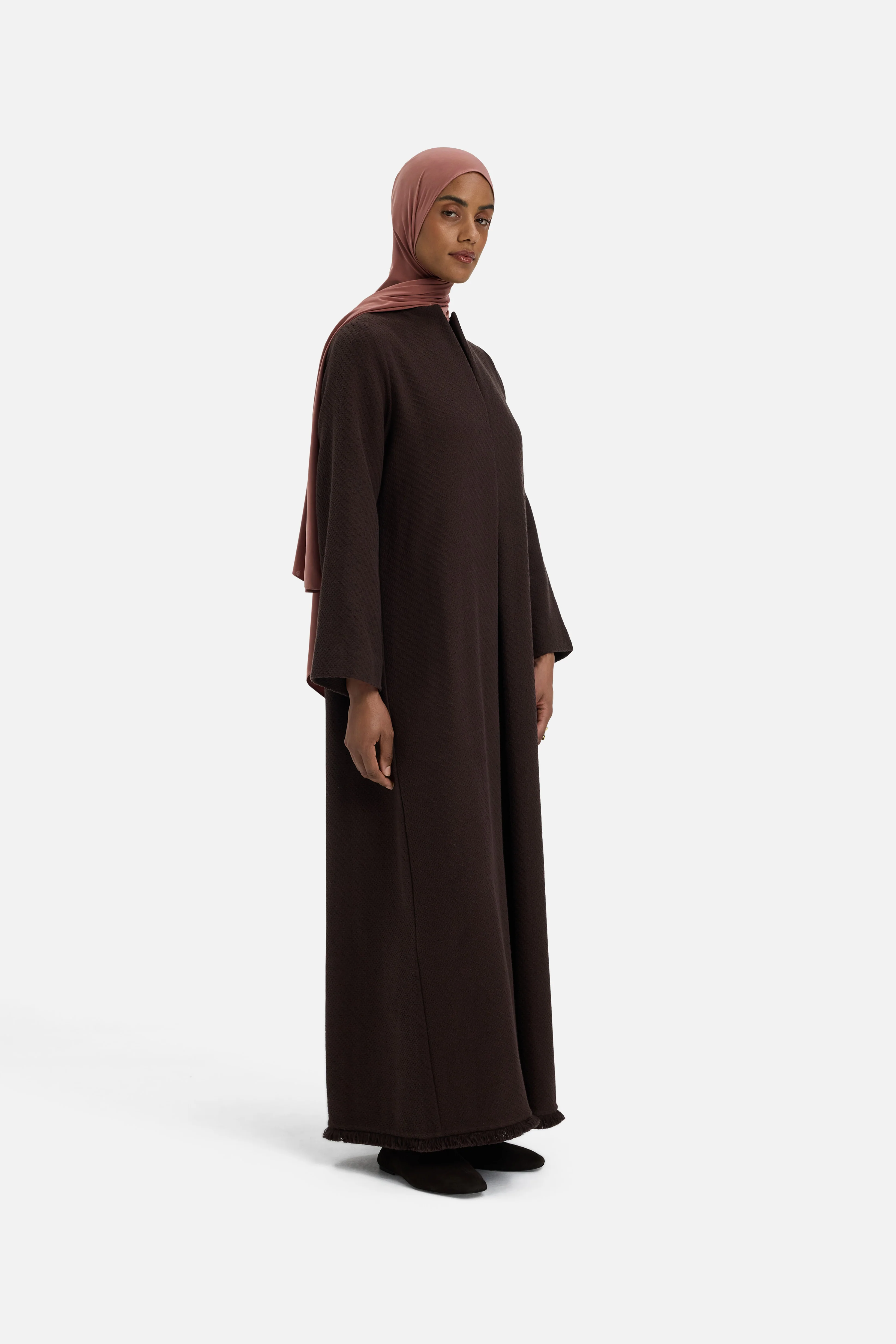Fringe Trim Dress | Dark Chocolate - Image 2