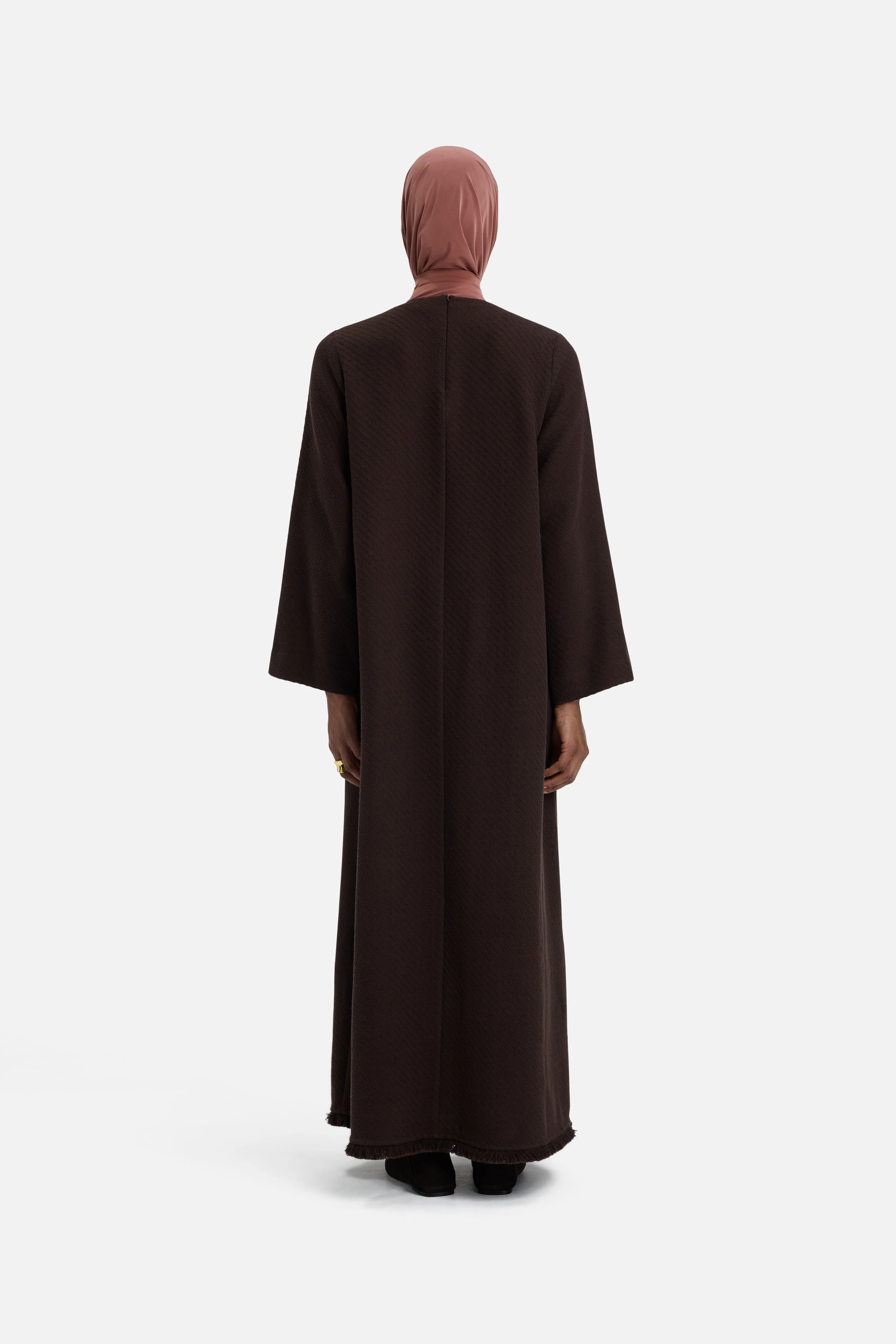 Fringe Trim Dress | Dark Chocolate - Image 3