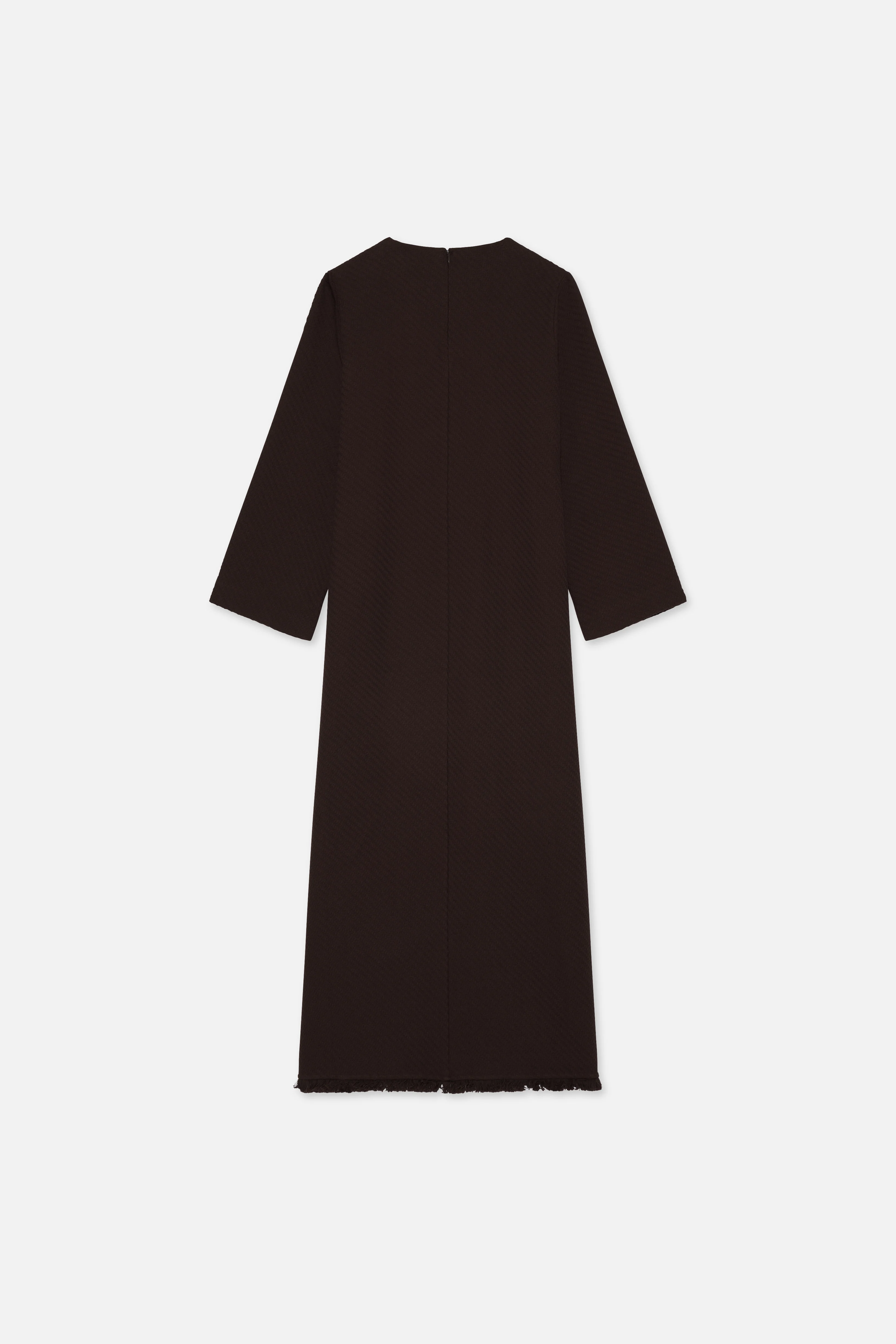 Fringe Trim Dress | Dark Chocolate - Image 6