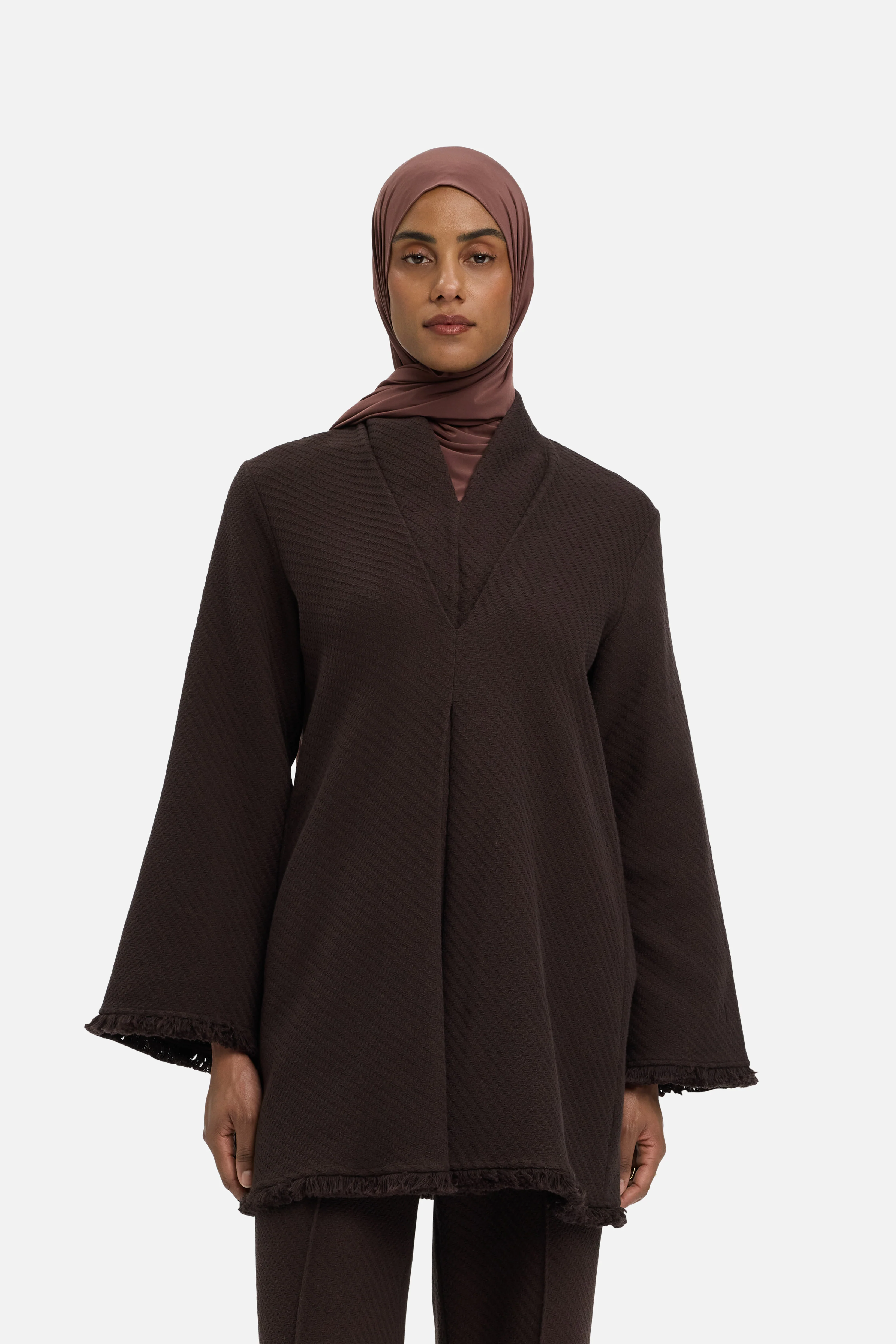 Fringe Trim Tunic Top | Dark Chocolate - Image 3