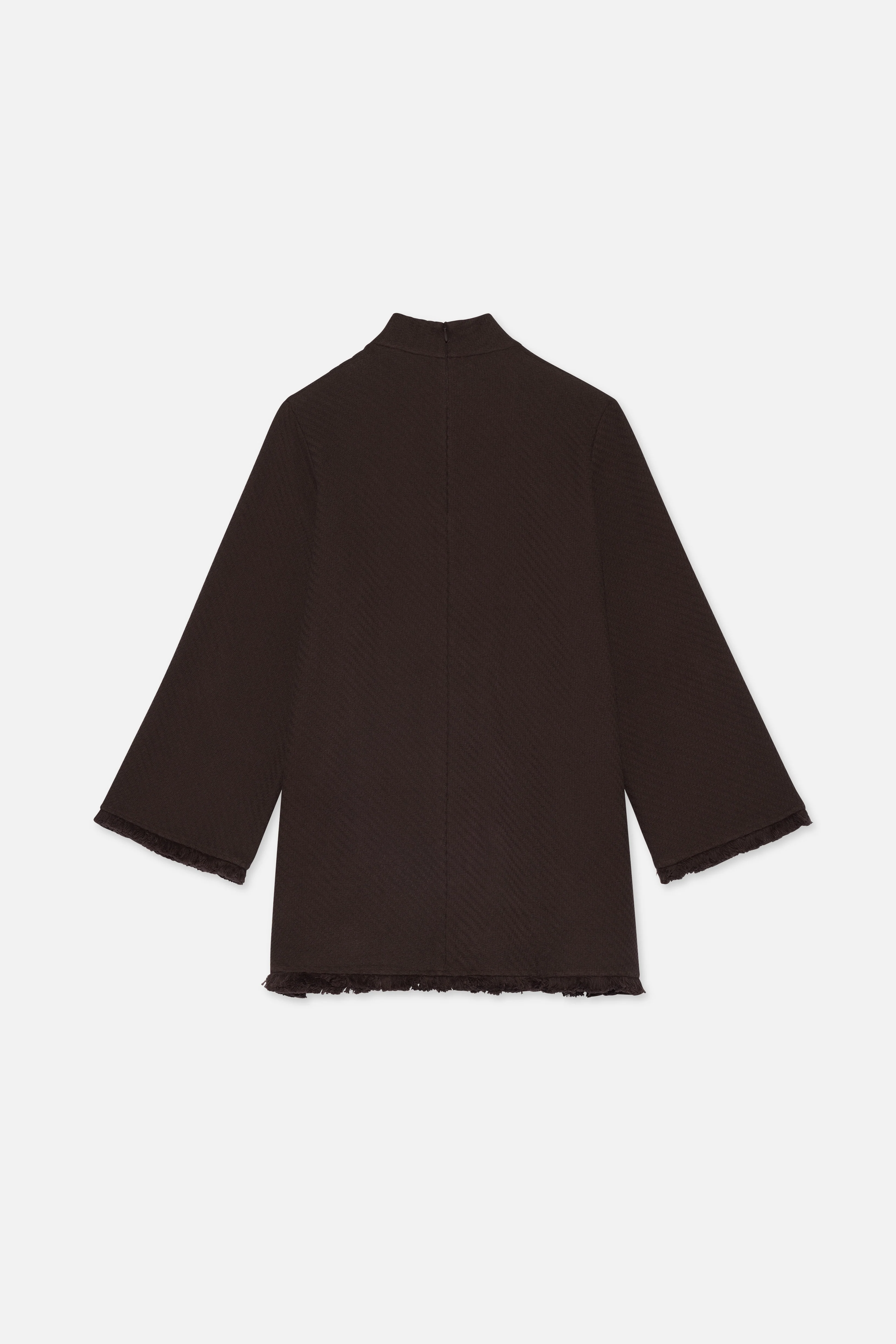 Fringe Trim Tunic Top | Dark Chocolate - Image 6
