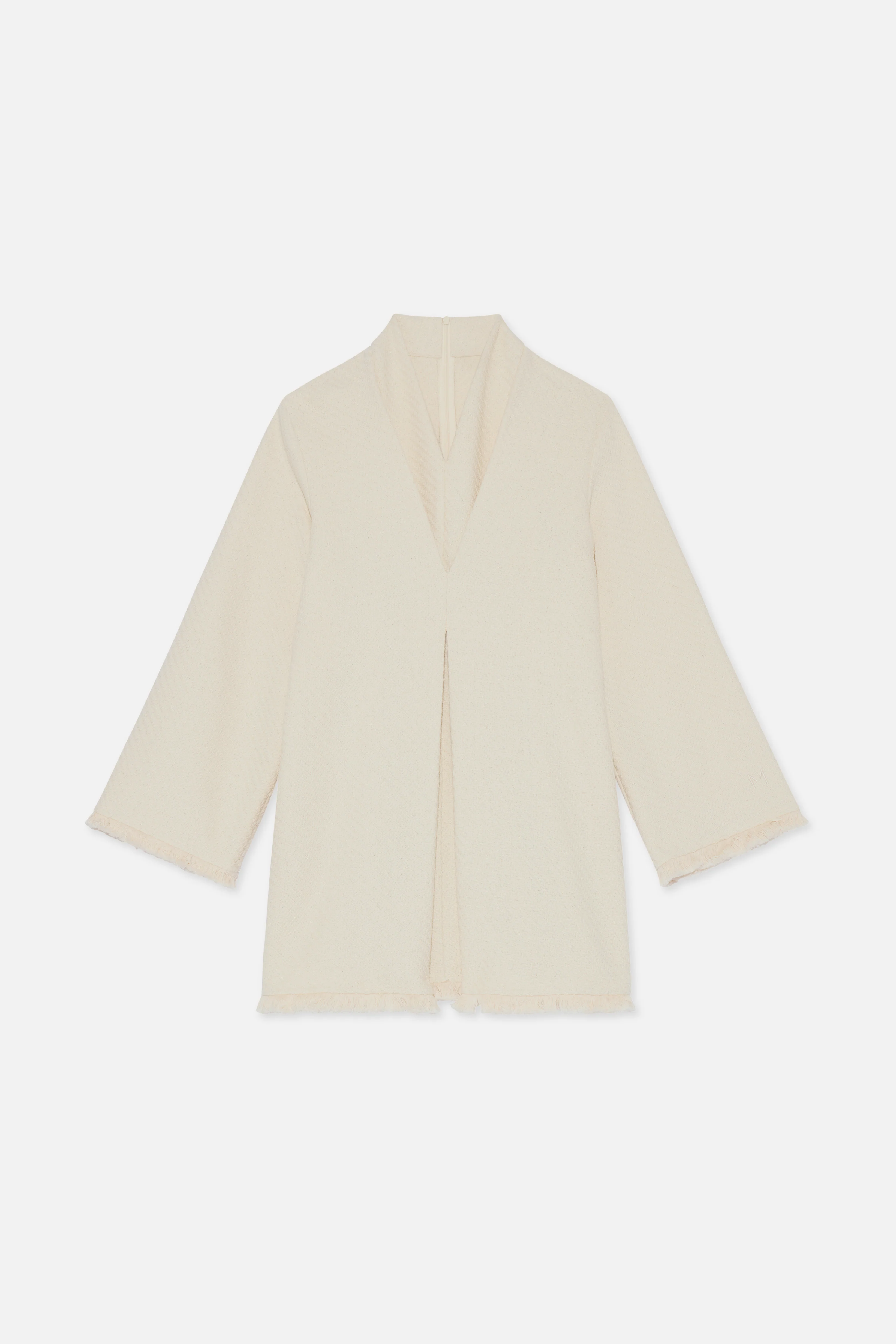 Fringe Trim Tunic Top | Off White - Image 5