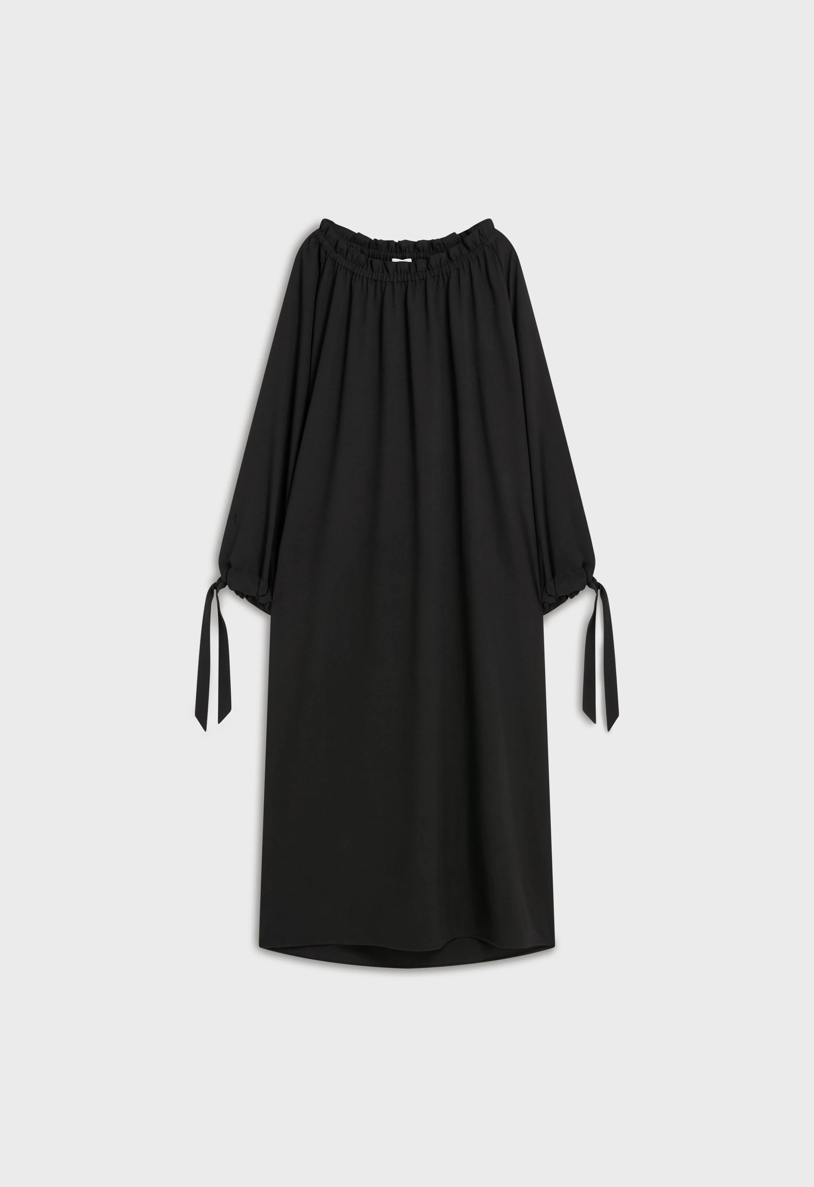 Gathered Neck Dress | Black - Image 4