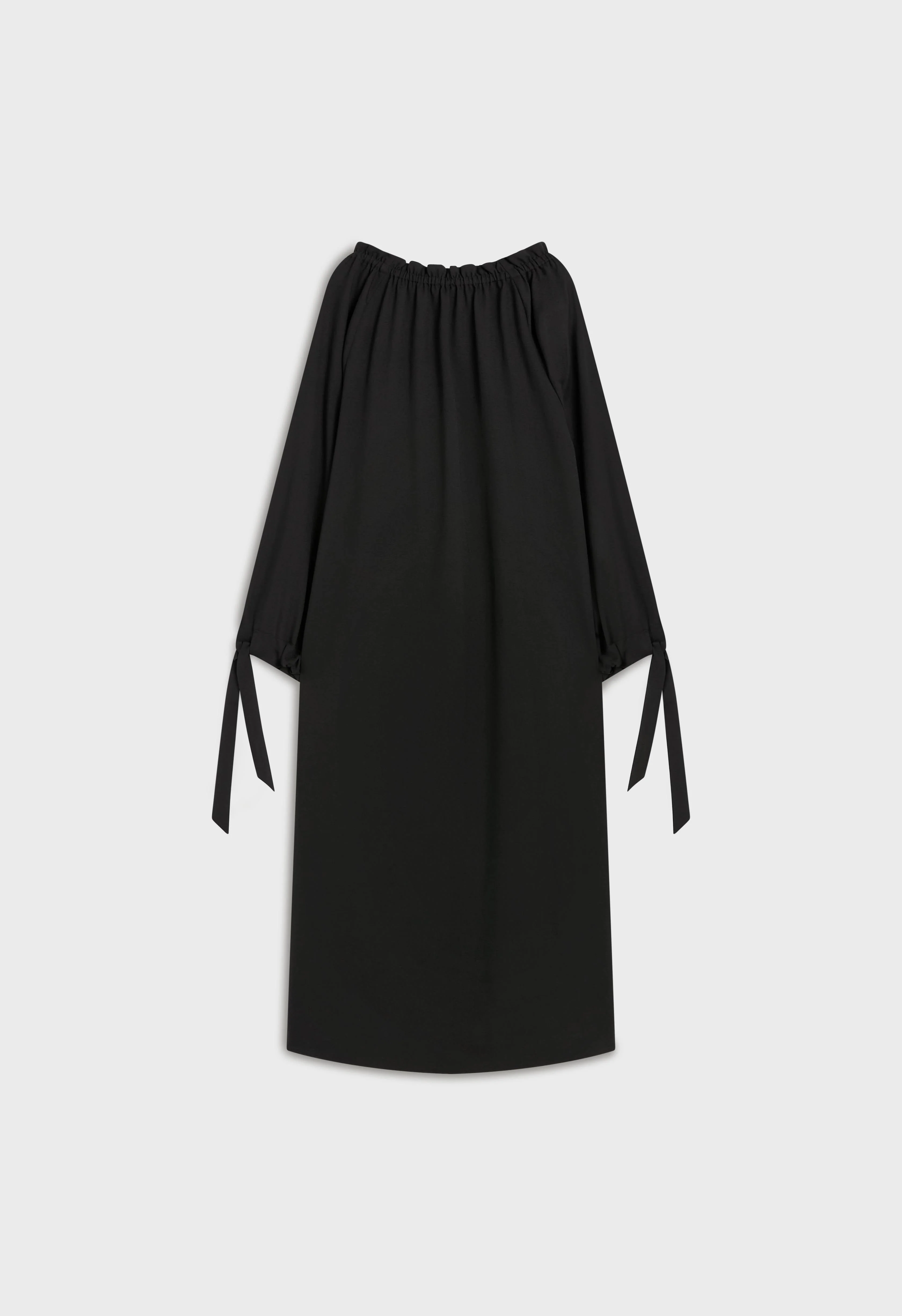 Gathered Neck Dress | Black - Image 5