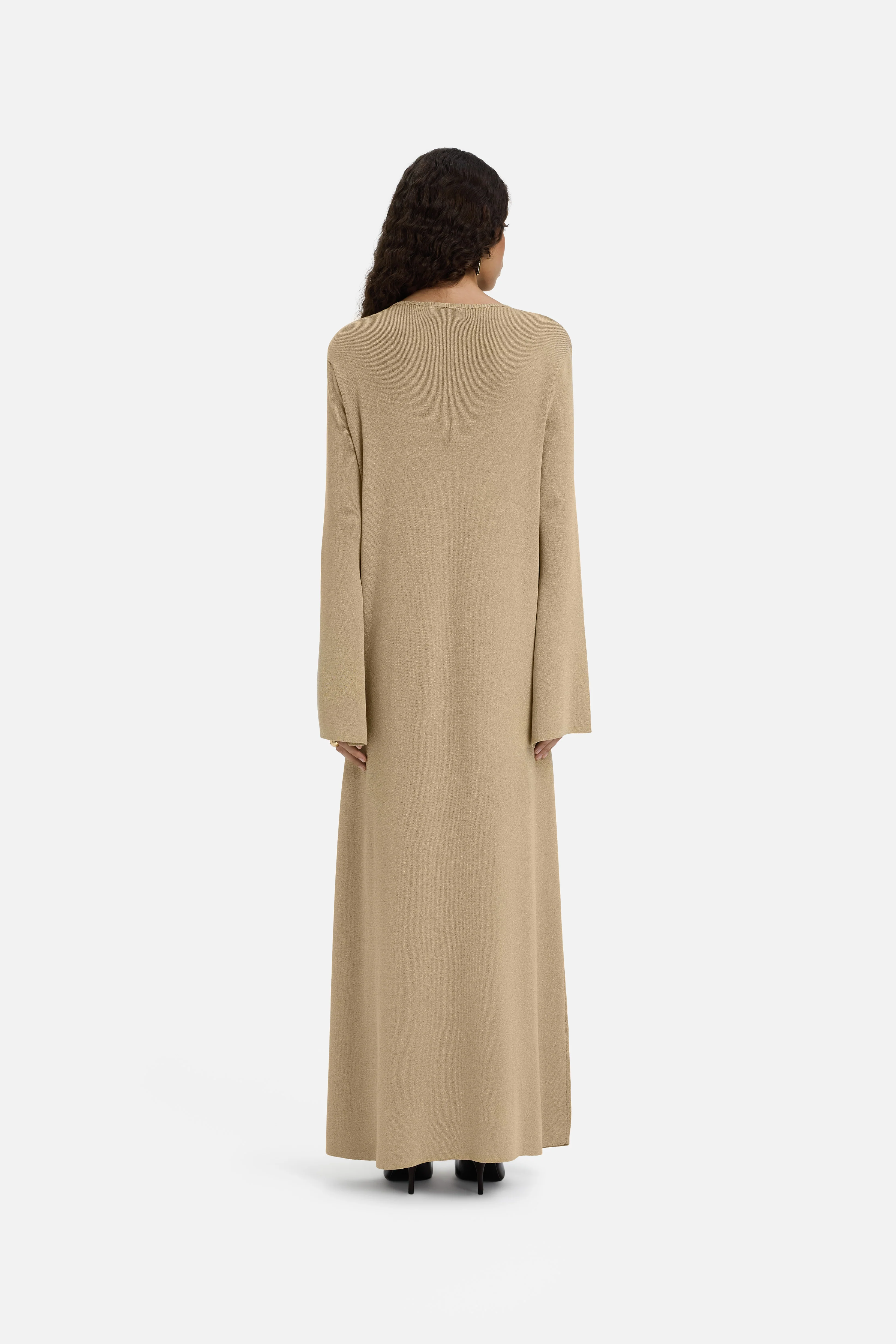 Gilded Knit Dress | Light Gold - Image 3