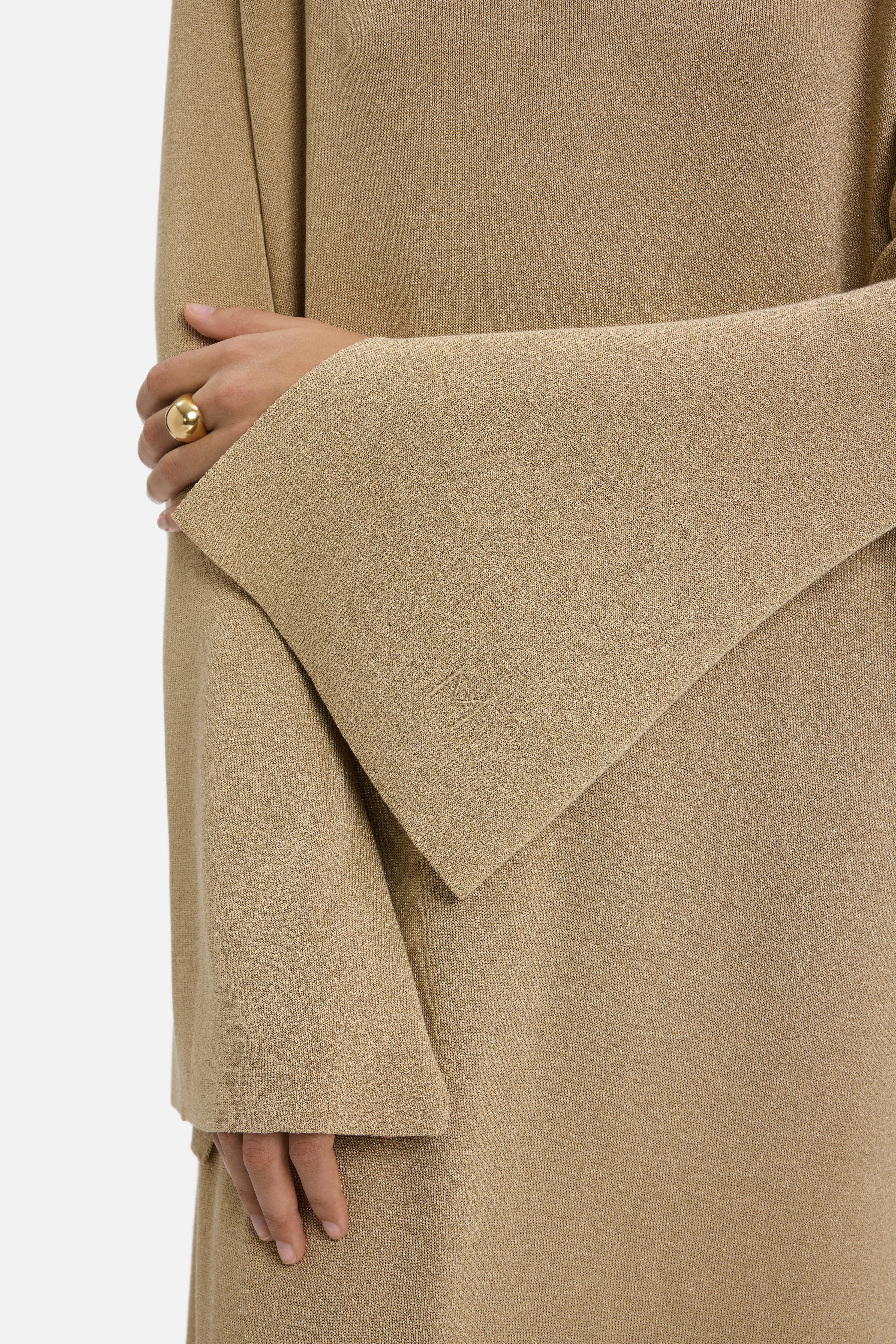 Gilded Knit Dress | Light Gold - Image 4