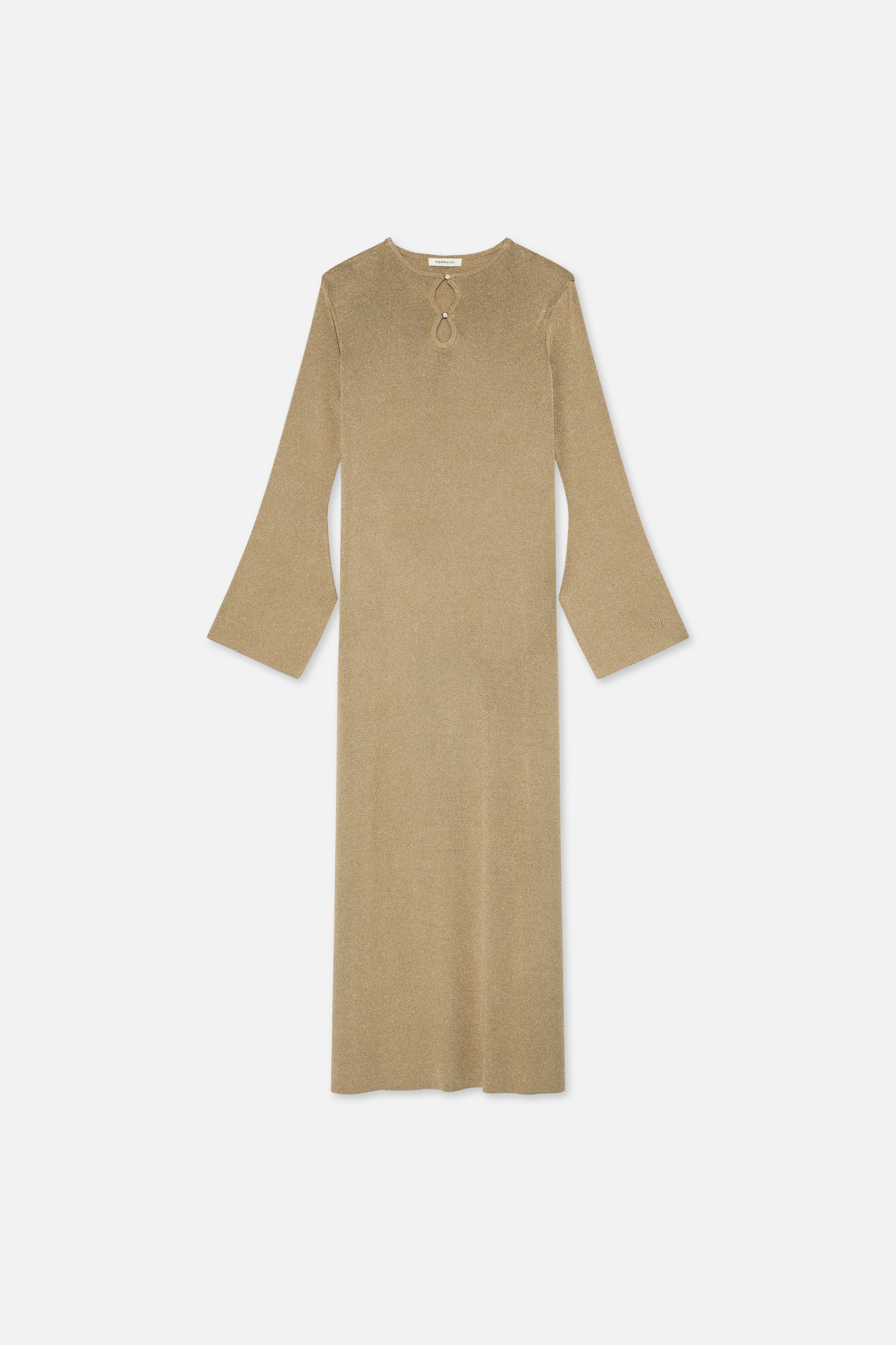 Gilded Knit Dress | Light Gold - Image 6