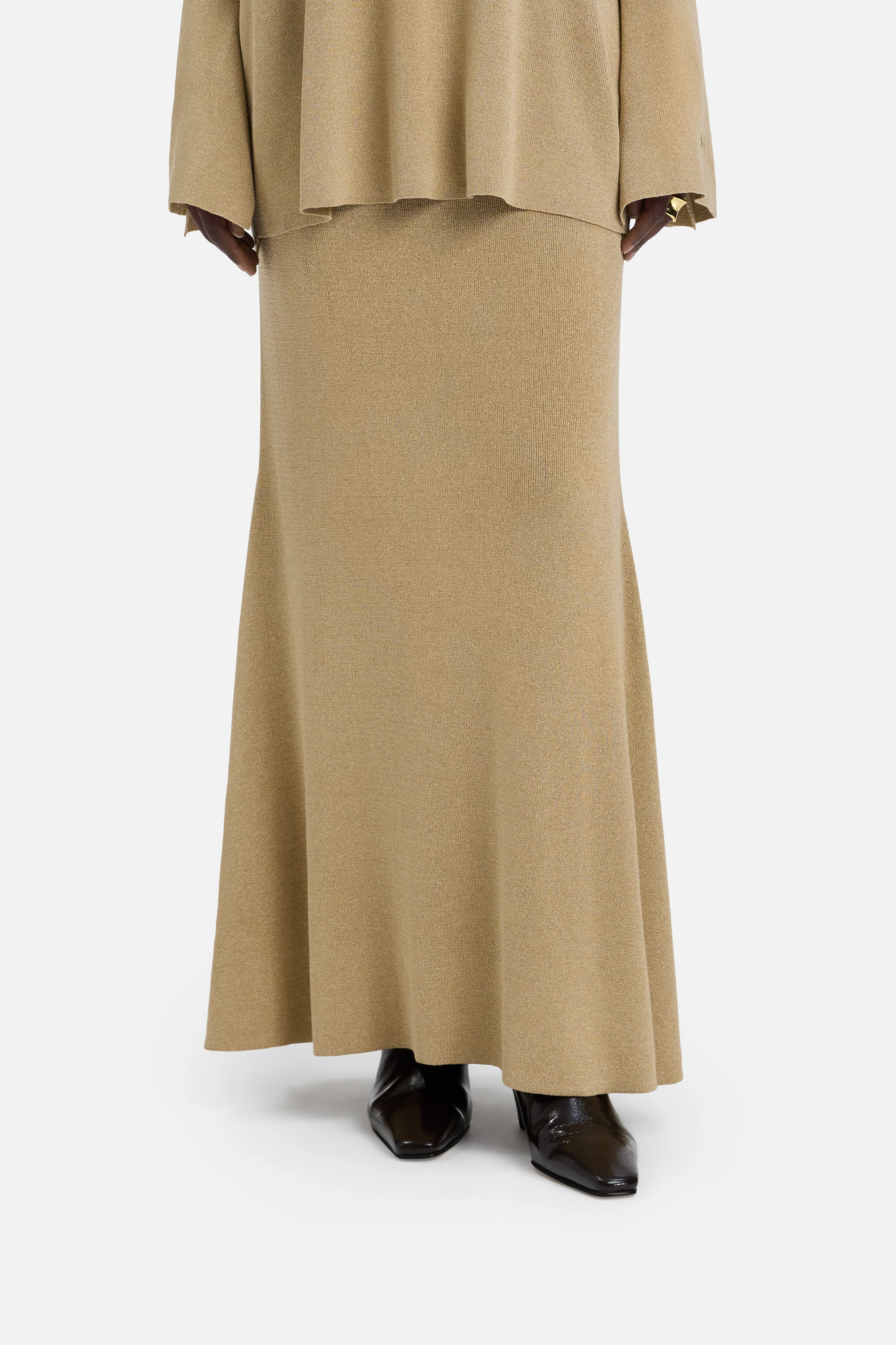 Gilded Knit Skirt | Light Gold - Image 4