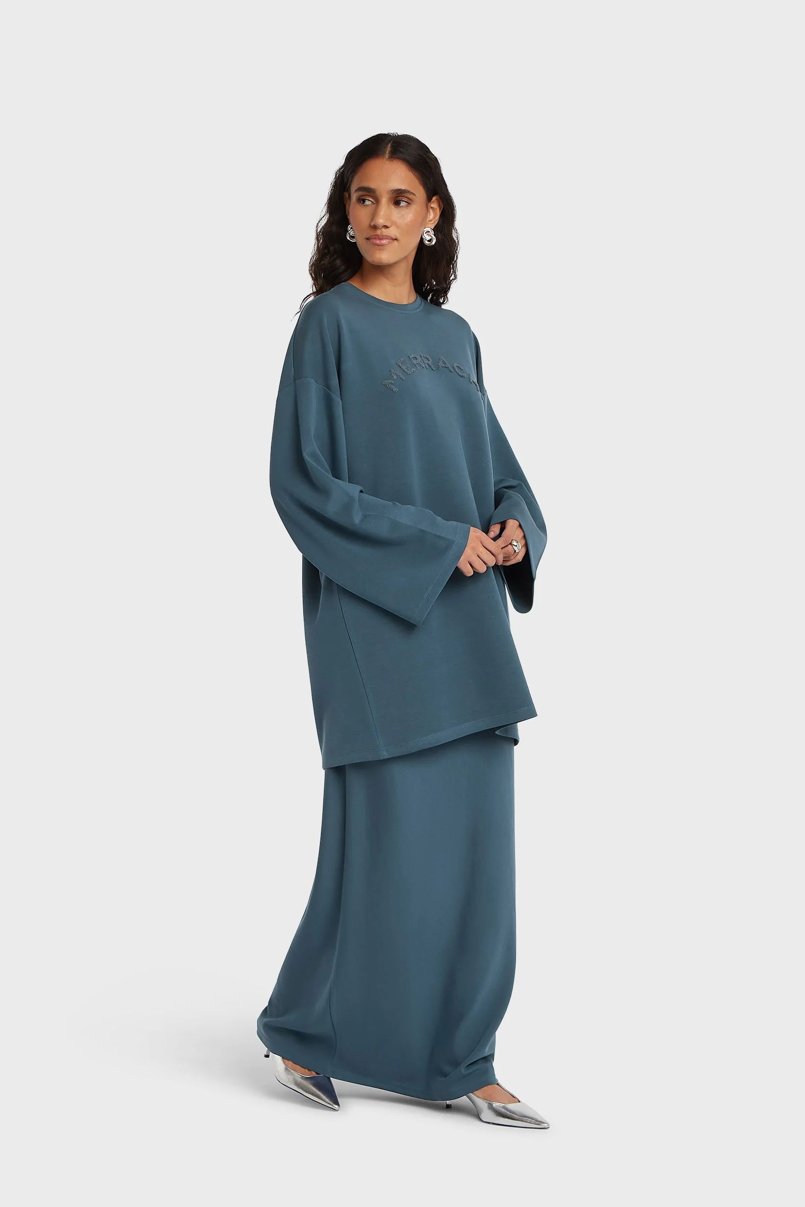 Jersey Modal Skirt | Blue Sapphire - Image 2