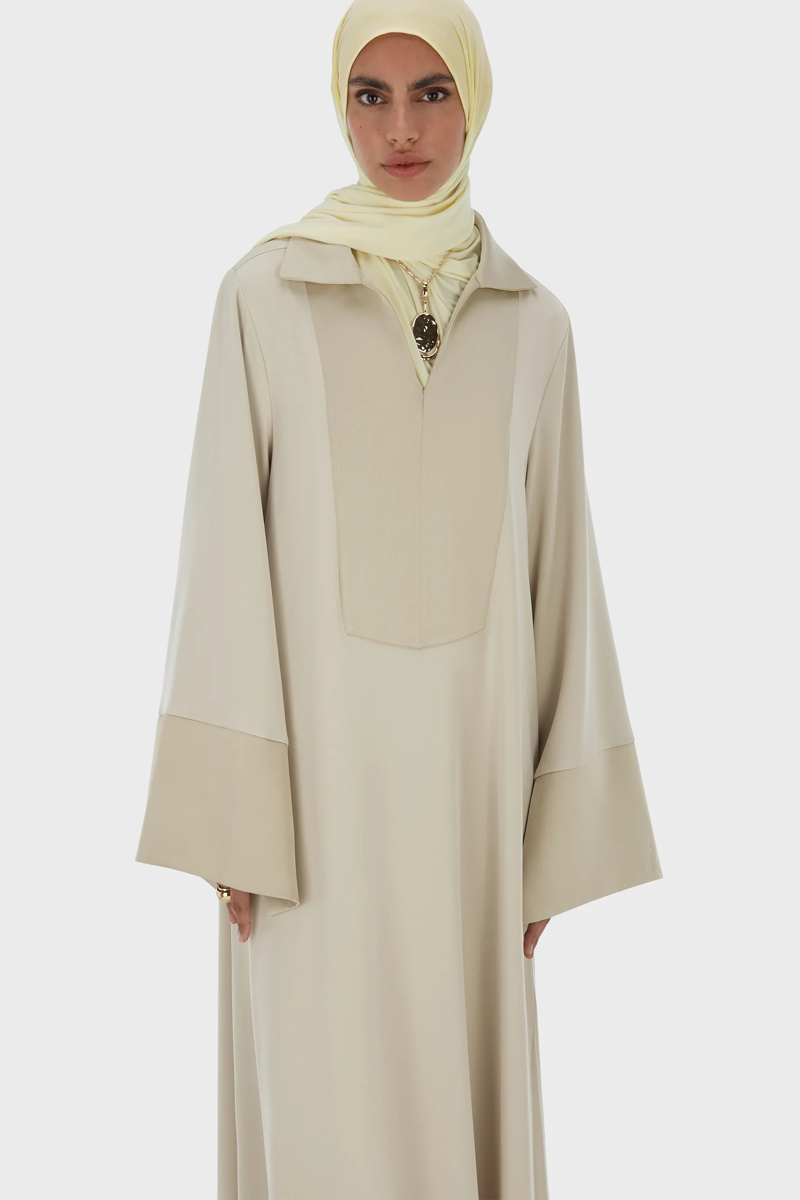 Kaftan Dress Short | Moss Gray - Image 3